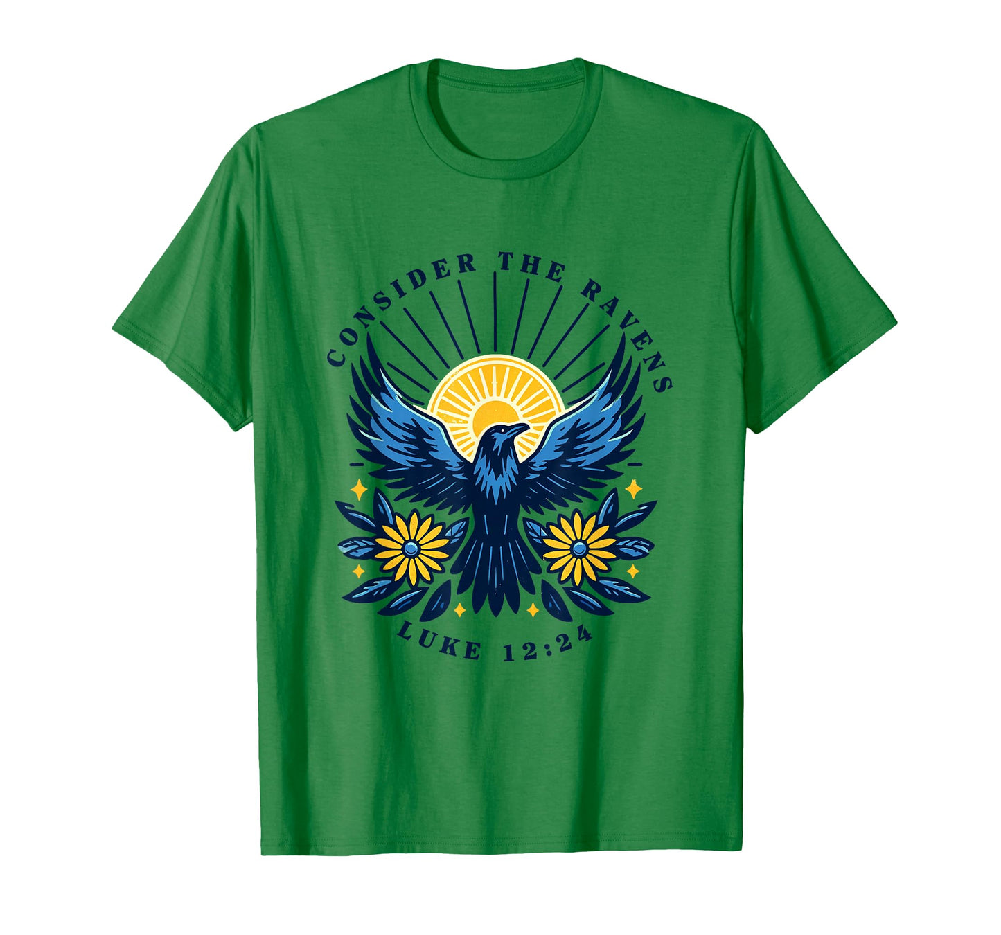 Retro Luke 12:24 Consider The Ravens Christian Bible Verse T-Shirt