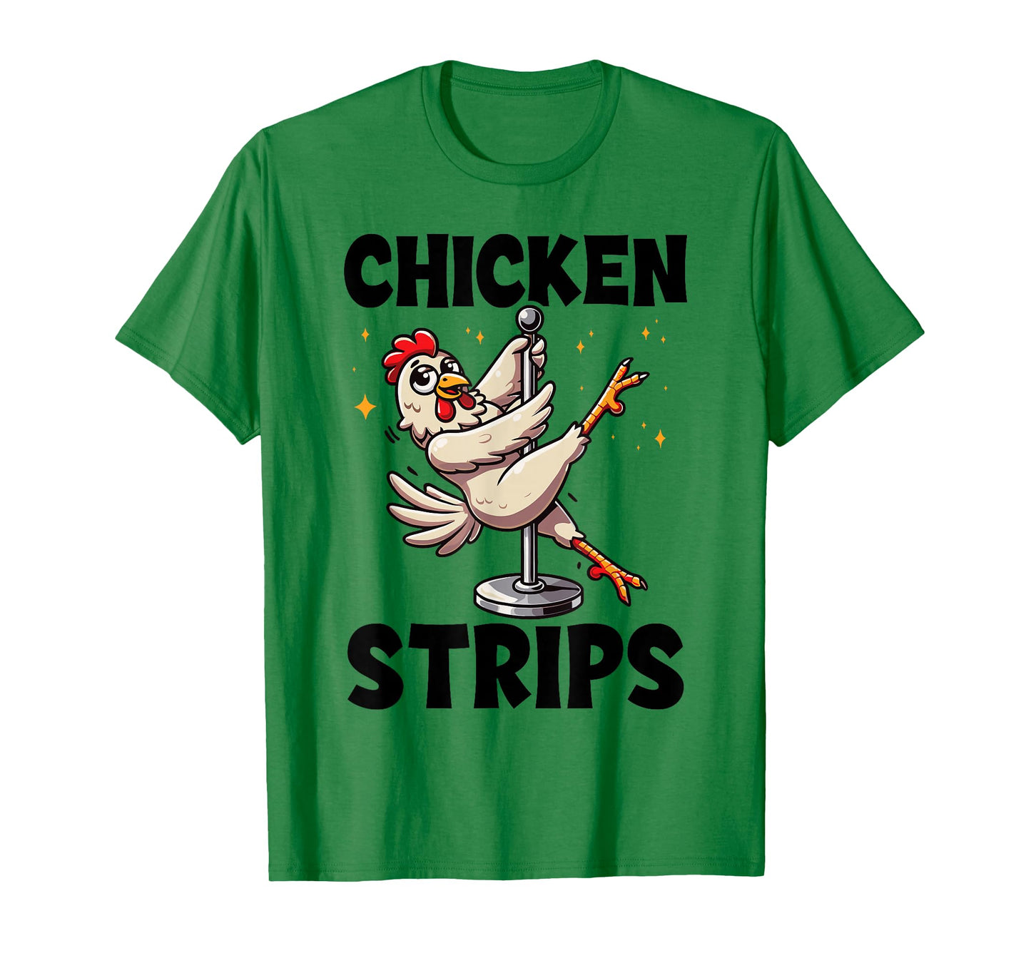 Funny Chicken Strips Pole Dance Cartoon Pun Humor T-Shirt