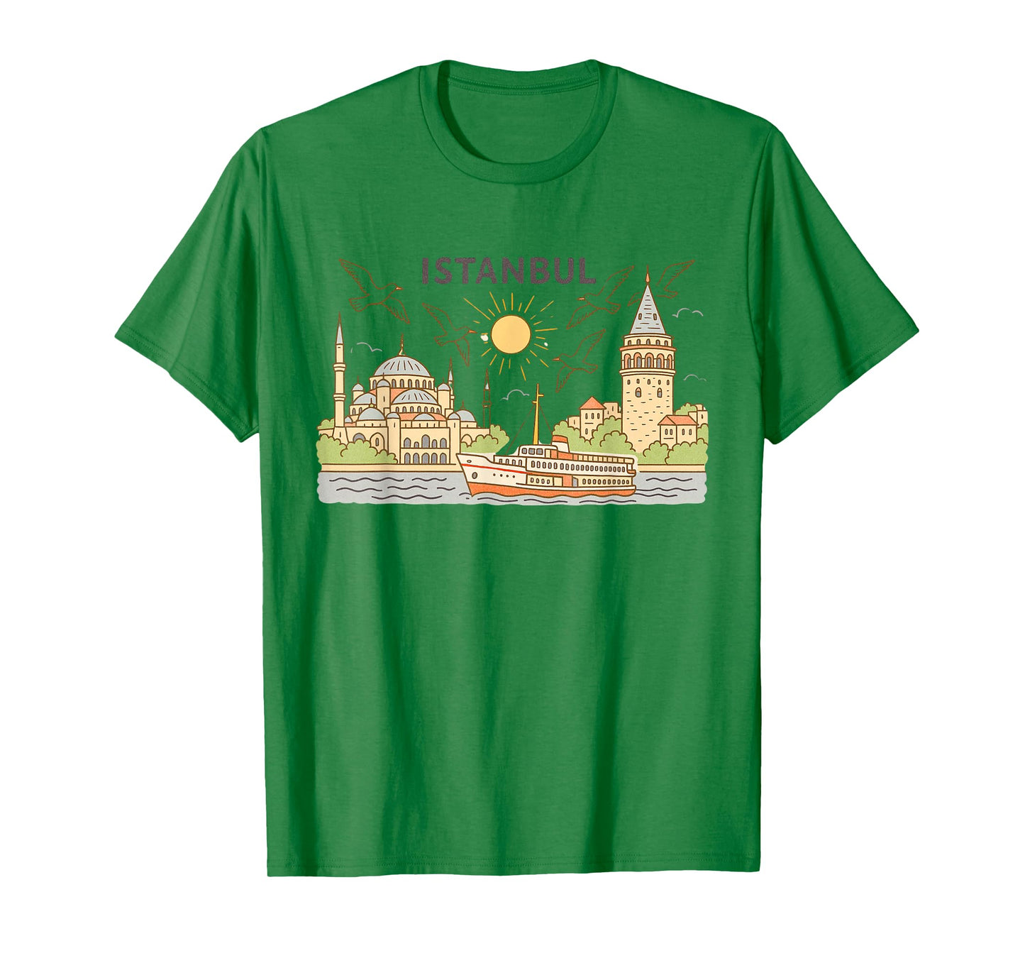 Istanbul Skyline Art Graphic Tee Turkey Travel Souvenir T-Shirt