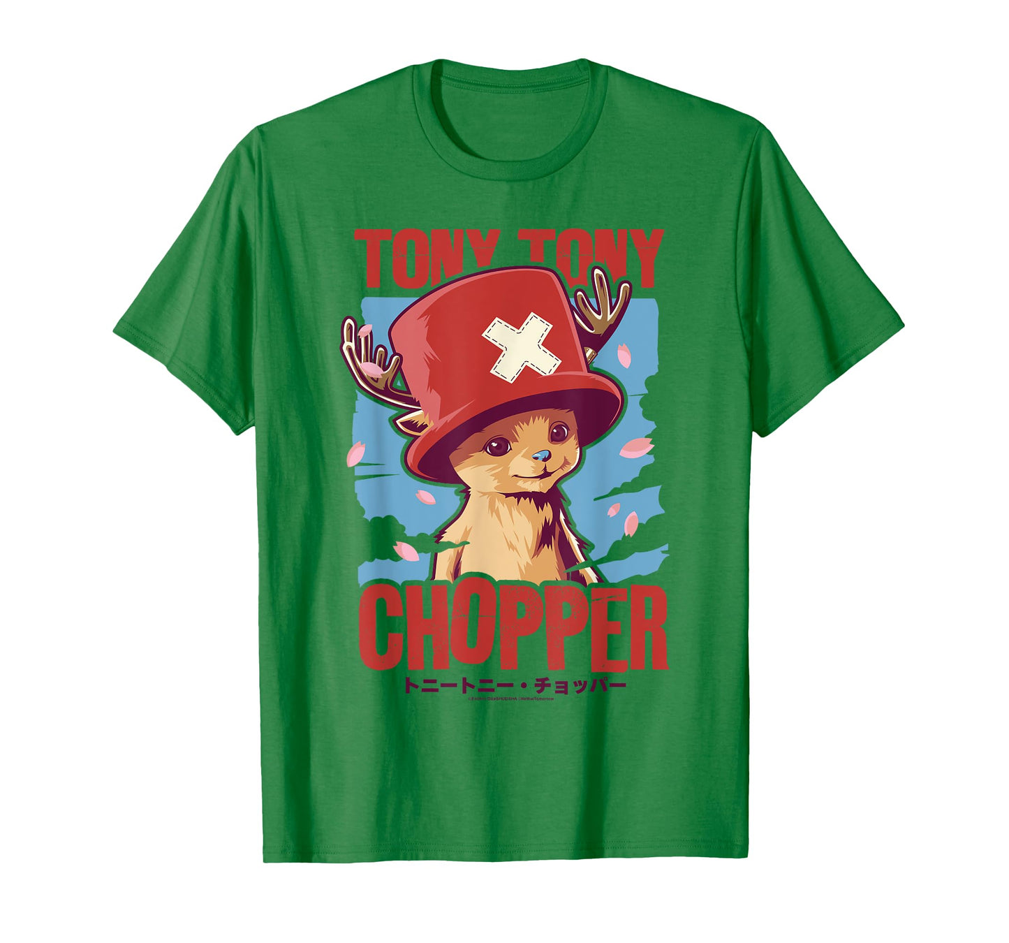 One Piece Tony Tony Chopper Distressed Kanji Poster T-Shirt