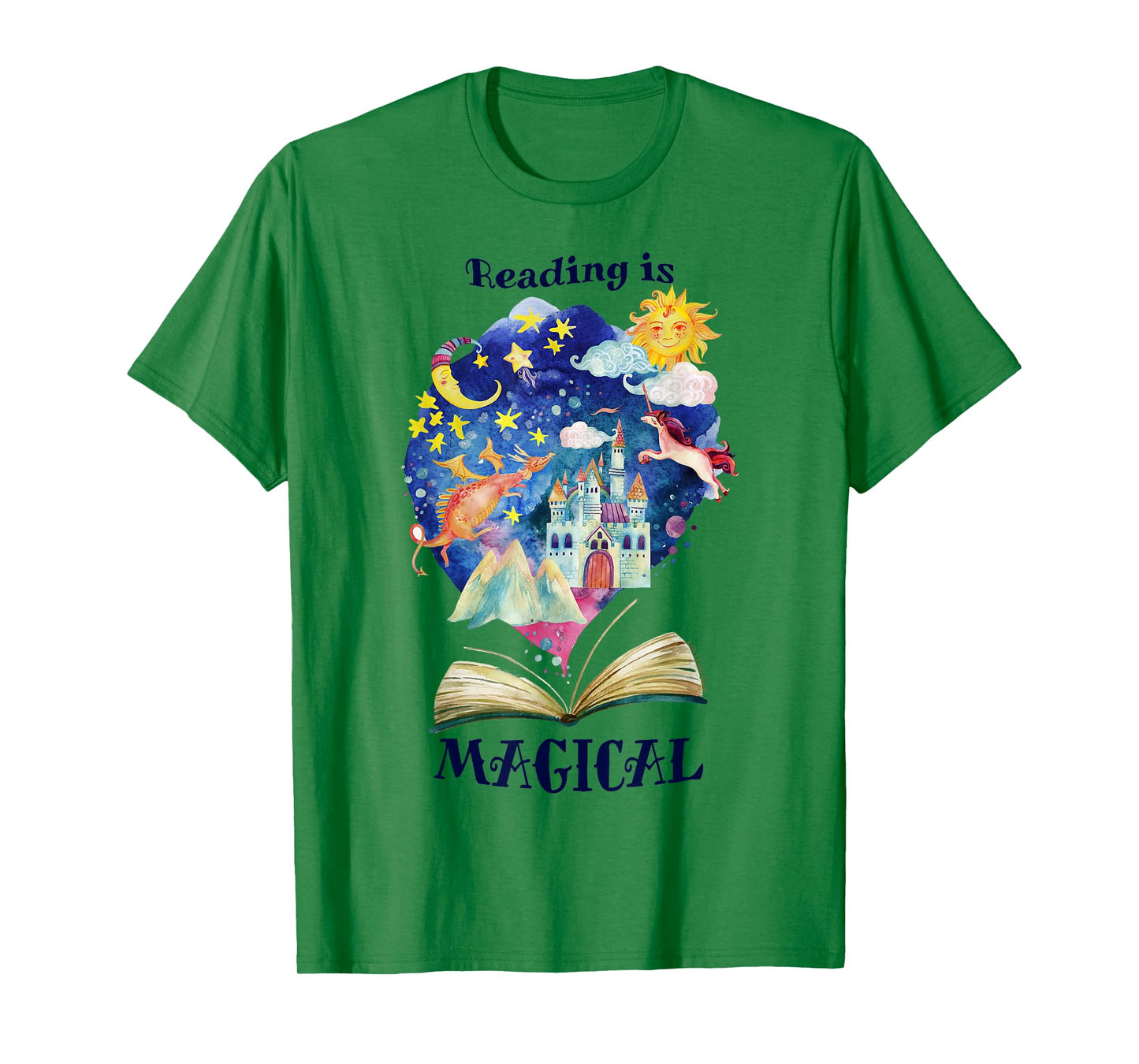 Reading is Magical Library Book Worm Teacher Librarian Men Women Girls Kids T-Shirt