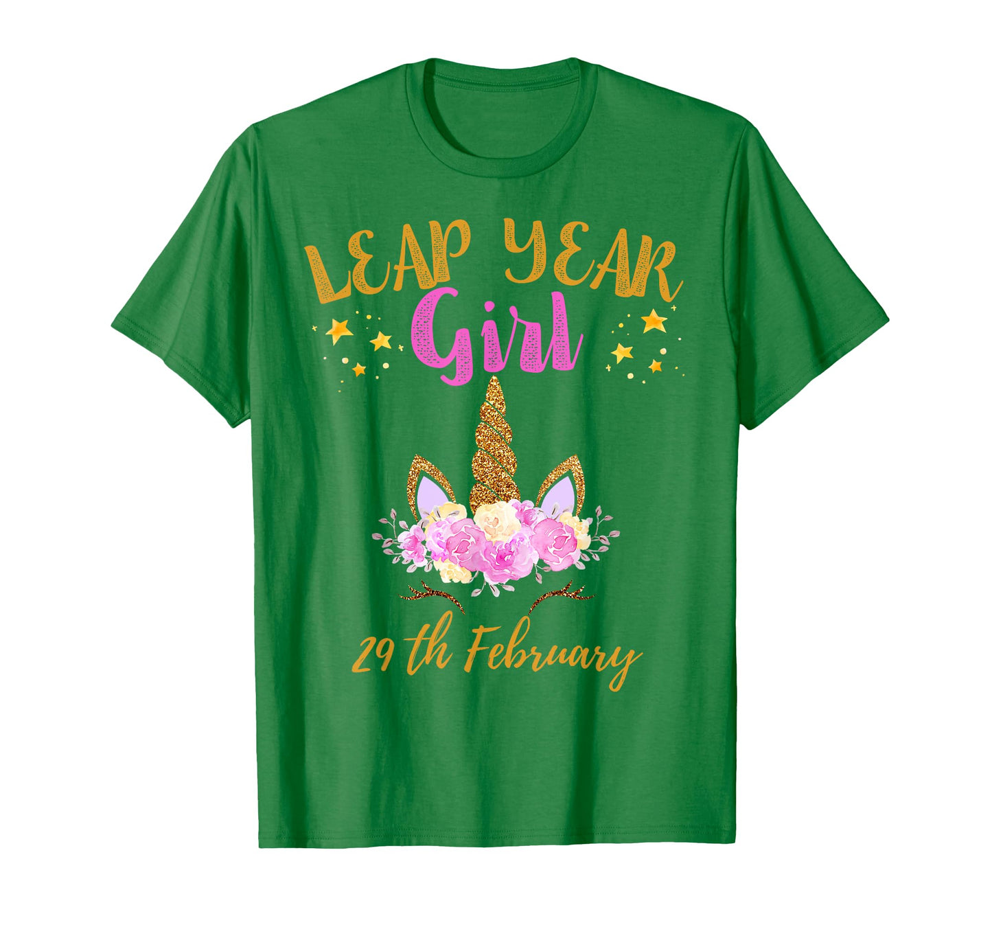 Leap Year Girl Unicorn Leap Day Girl Leap Year Birthday T-Shirt