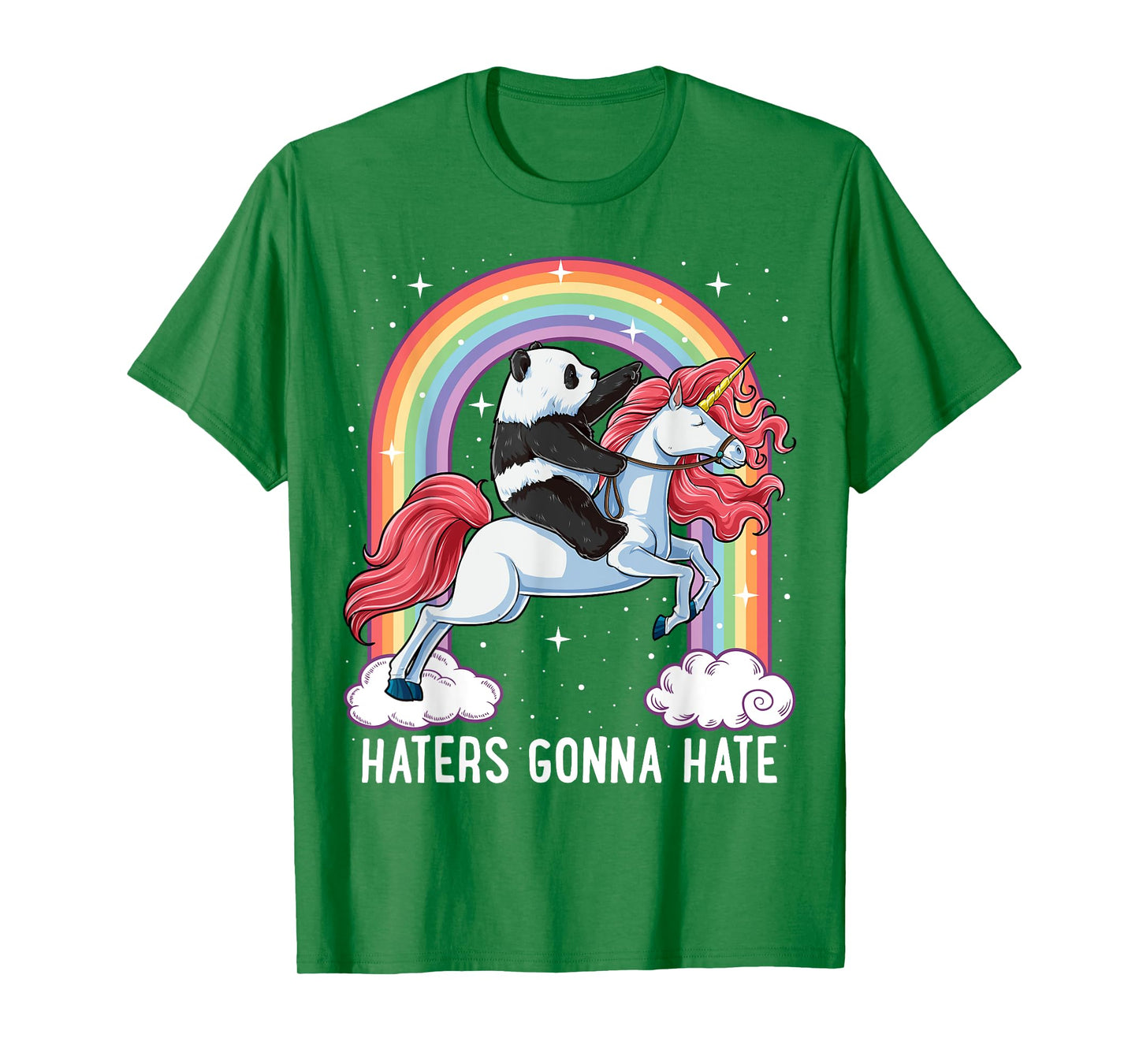 Panda Riding Unicorn Funny Haters Gonna Hate Pandicorn Girls T-Shirt