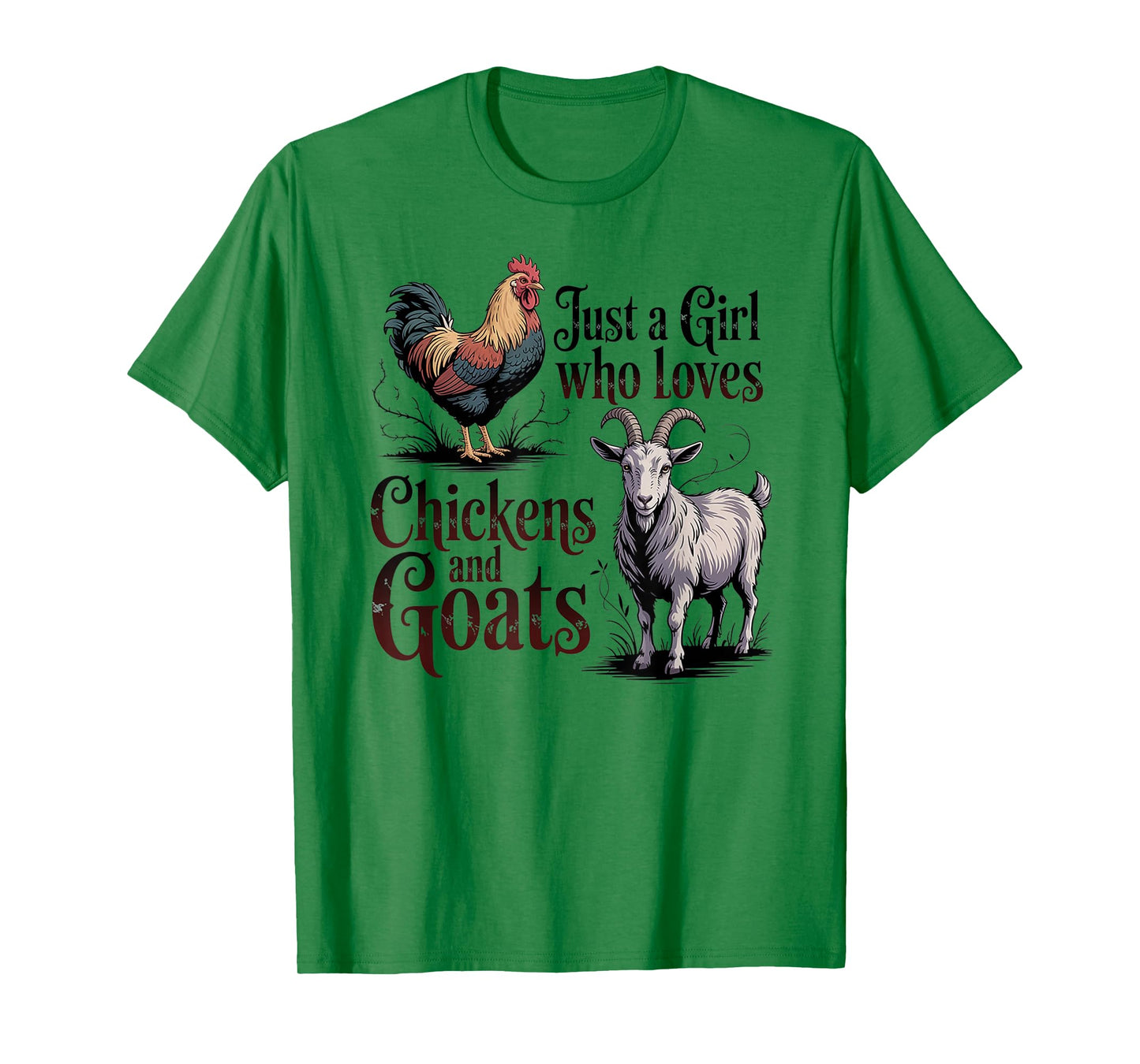 Just A Girl Who Loves Chickens and Goats Poultry Farming T-Shirt