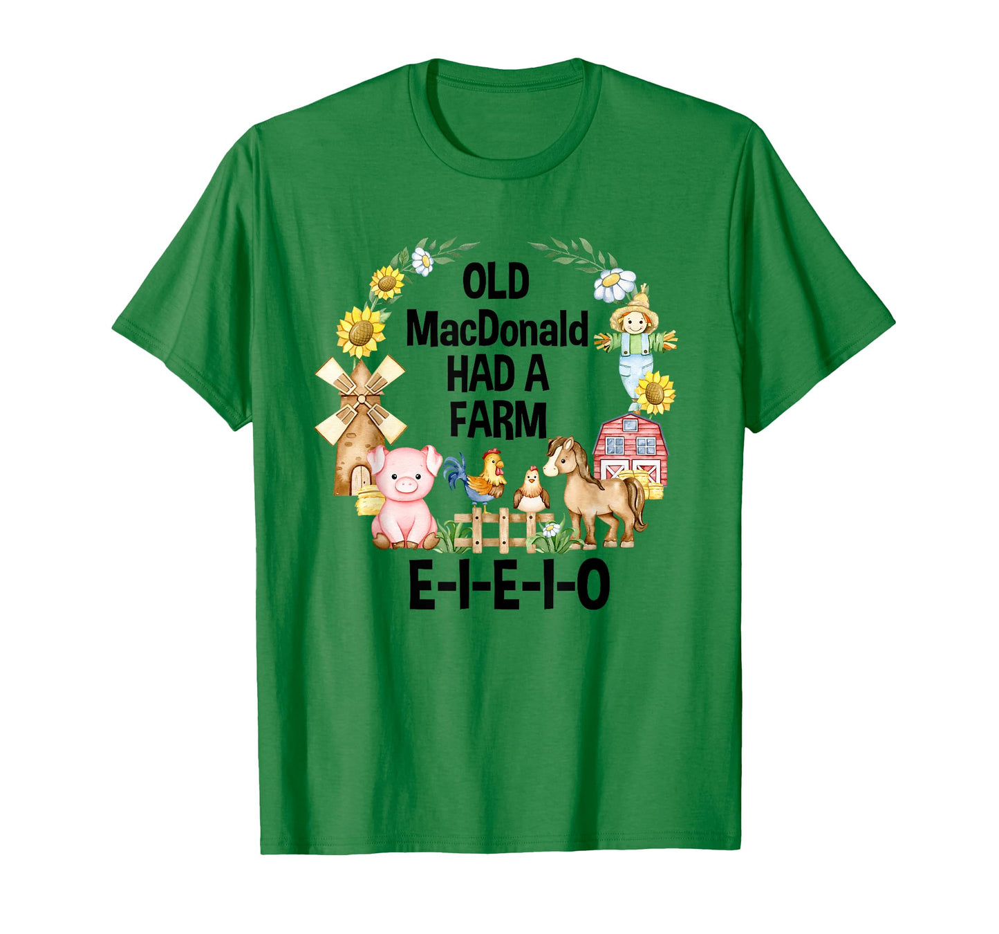 Toddler Kids Old MacDonald Had a Farm E-I-E-I-O Nursery Song T-Shirt