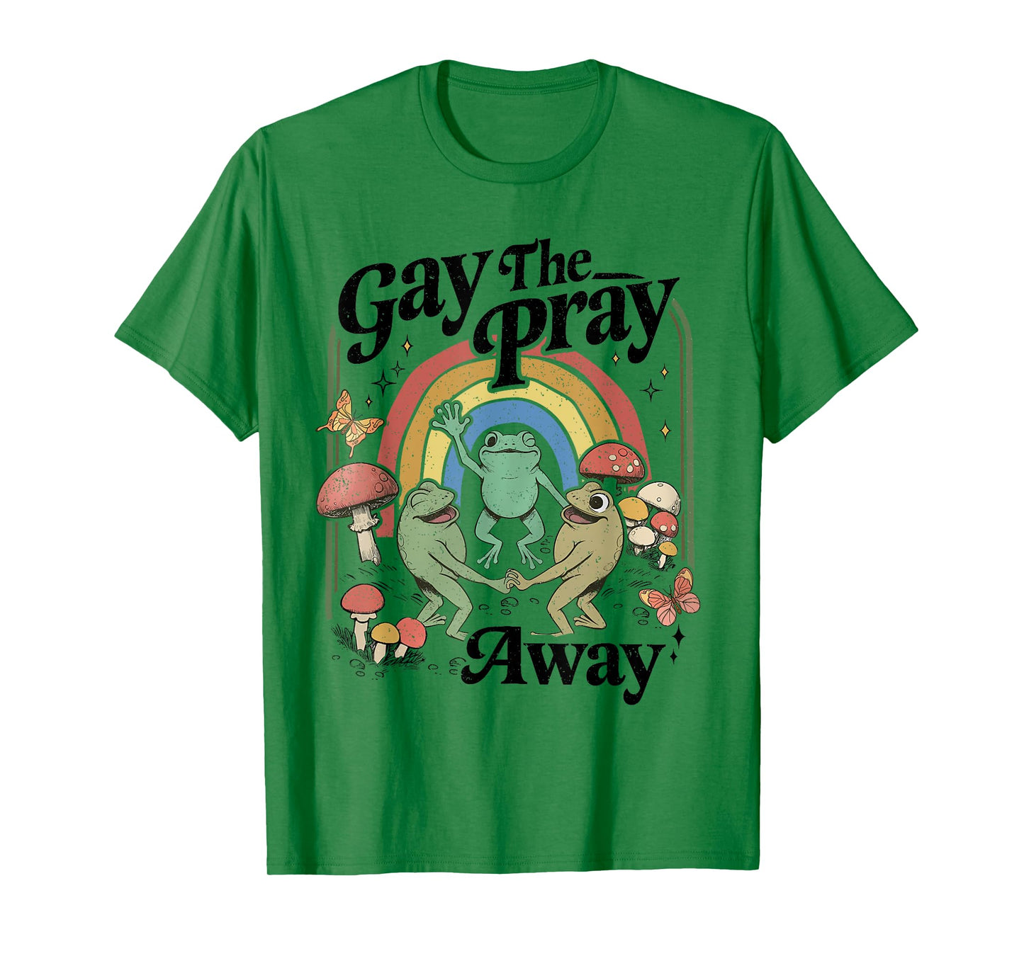 Gay The Pray Away Rainbow LGBT Pride Frogs Dancing T-Shirt