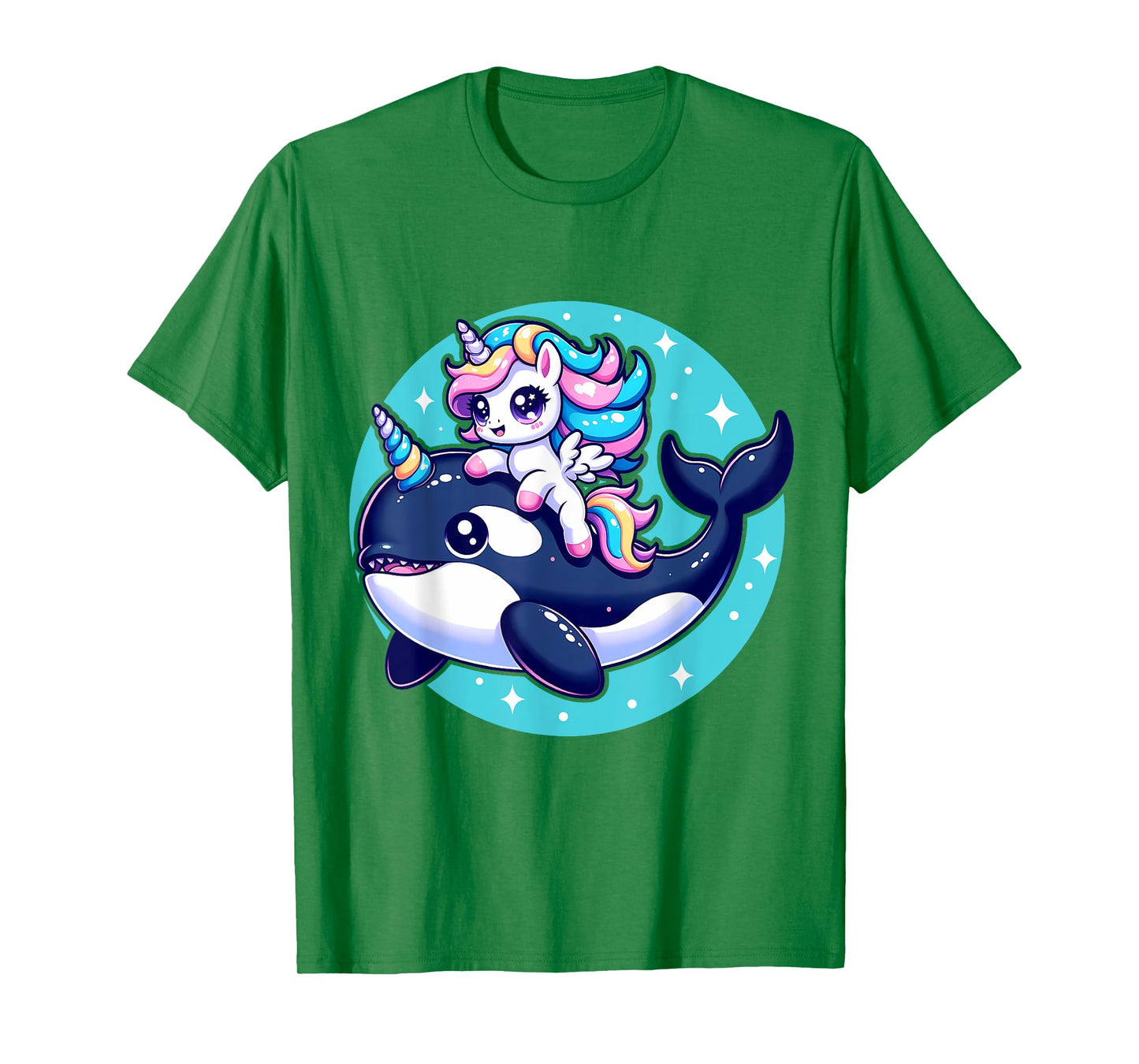 Cute Unicorn Riding Orca Killer Whale Lover Girls Kids T-Shirt