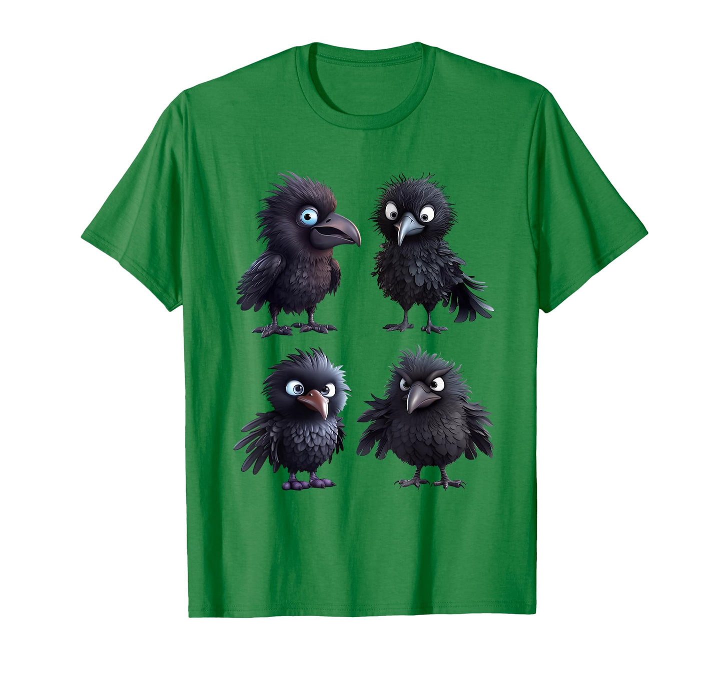 Funny Goth Raven Graphic Women Men Kids Cute Raven Pattern T-Shirt