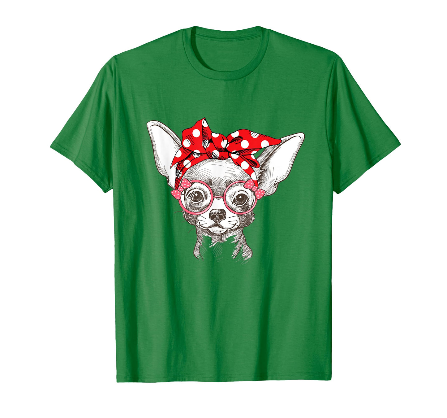 Funny Cute Chihuahua Mom Wears Bandana T-shirt