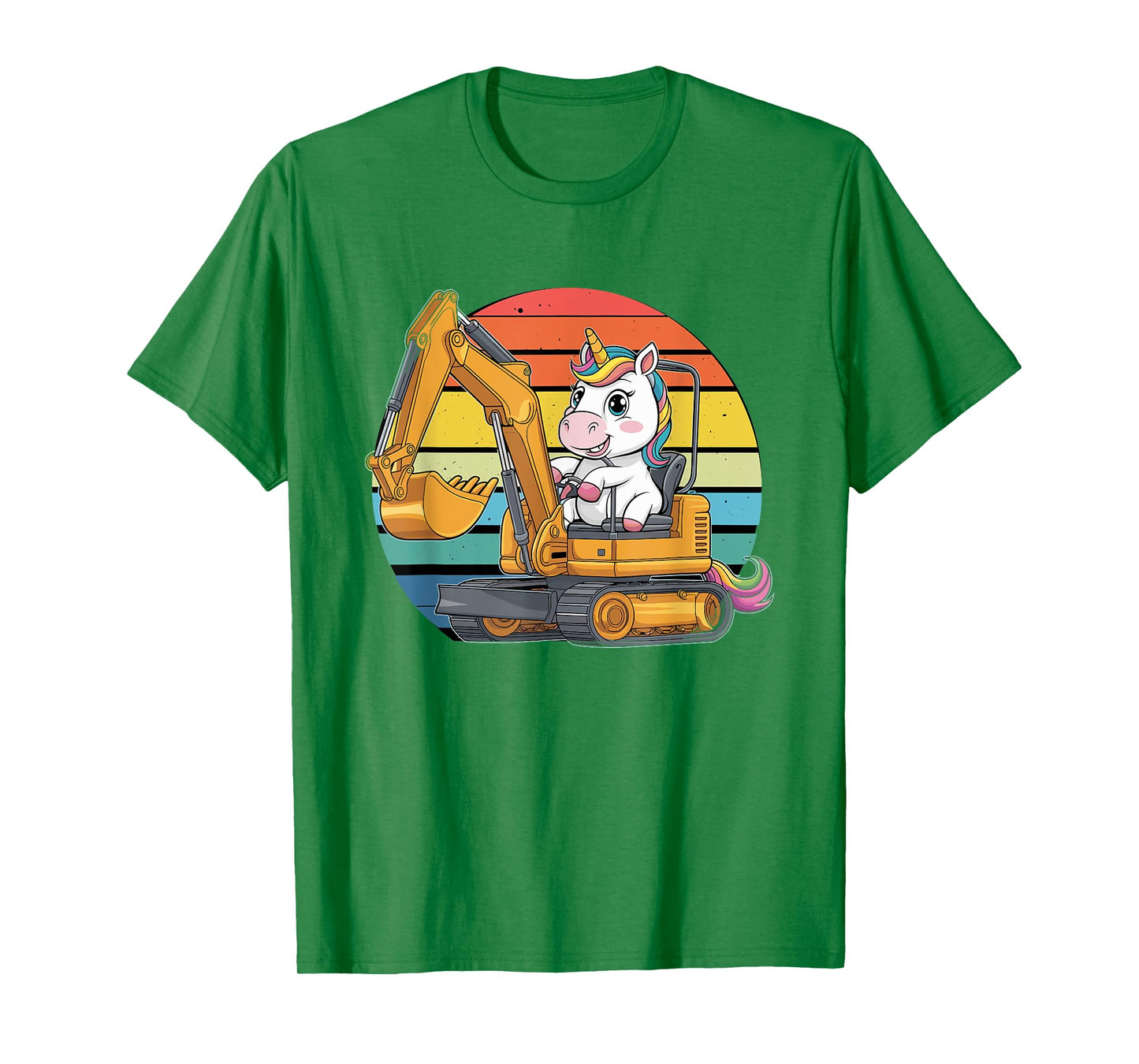 Retro Unicorn Excavator Operator Construction Excavators T-Shirt