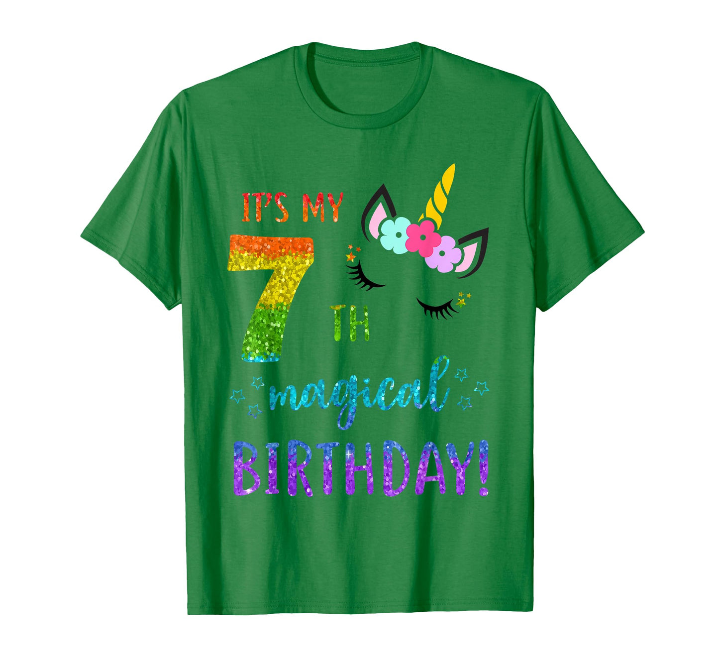 It's My Magical 7th Birthday Shirt 7 Years Old Bday Girl T-Shirt