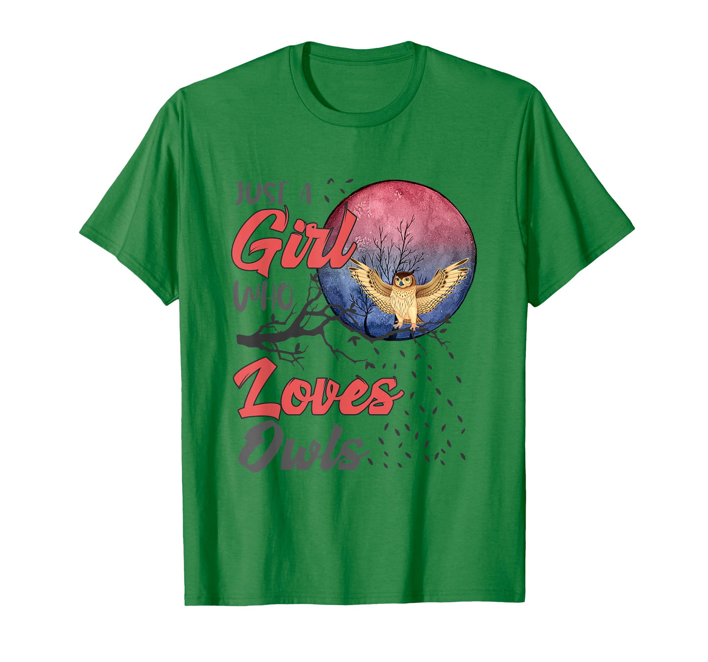 Cute Just a Girl Who Loves Owls Girls Women Bird Watchers T-Shirt