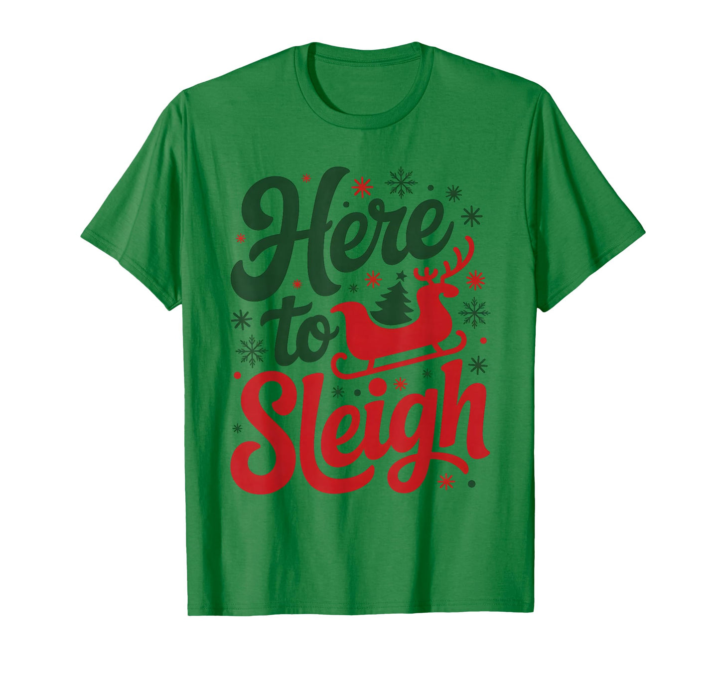 Here to Sleigh Funny Xmas Funny Slay Christmas Puns Reindeer T-Shirt