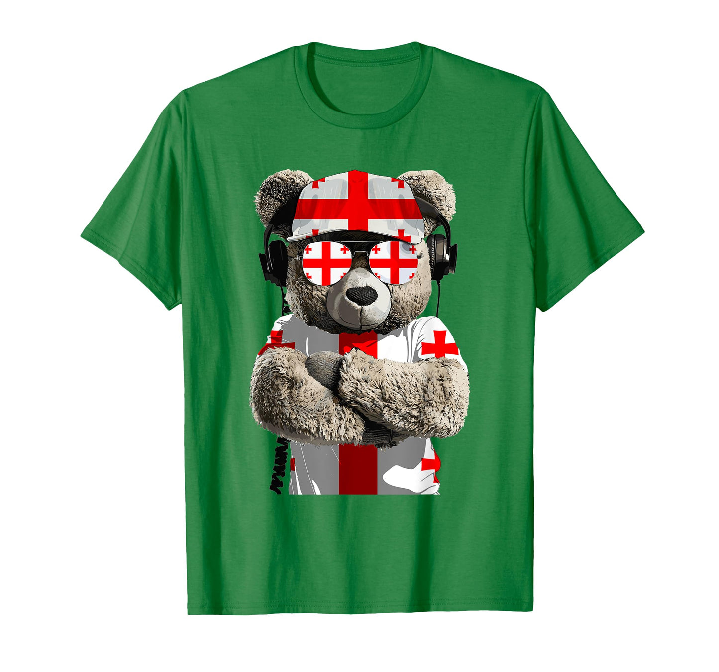 Georgian Flag Bear Sunglasses Souvenirs Products Georgia T-Shirt