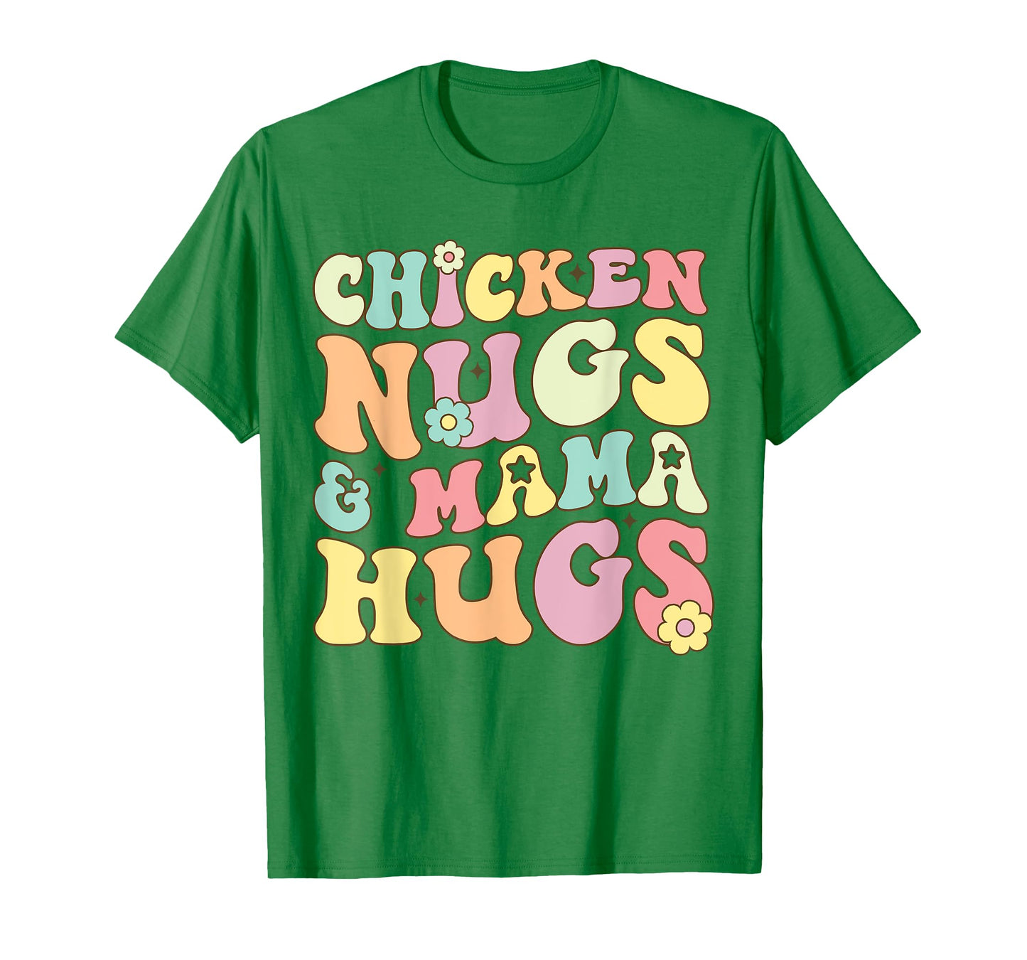 Retro Groovy Chicken Nugs and Mama Hugs Toddler Nuggets T-Shirt