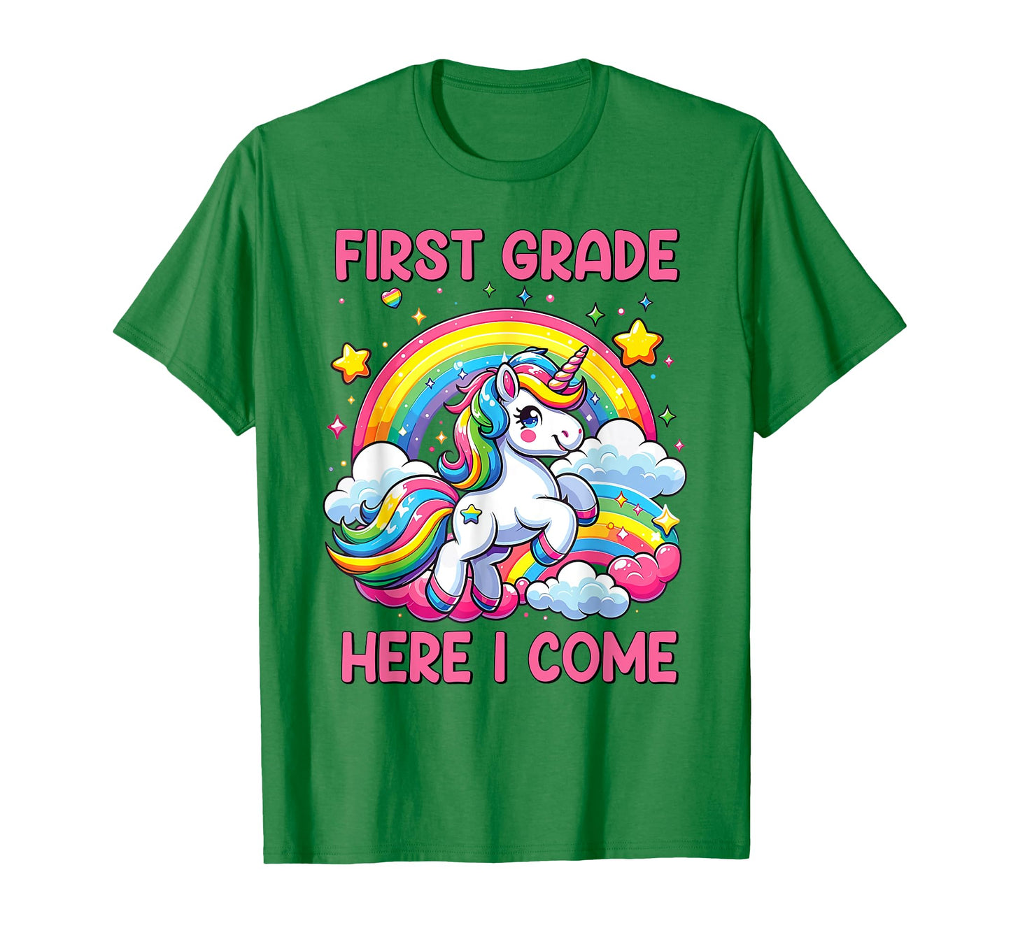 Unicorn First Grade Here I Come Back To School Girls Kids T-Shirt