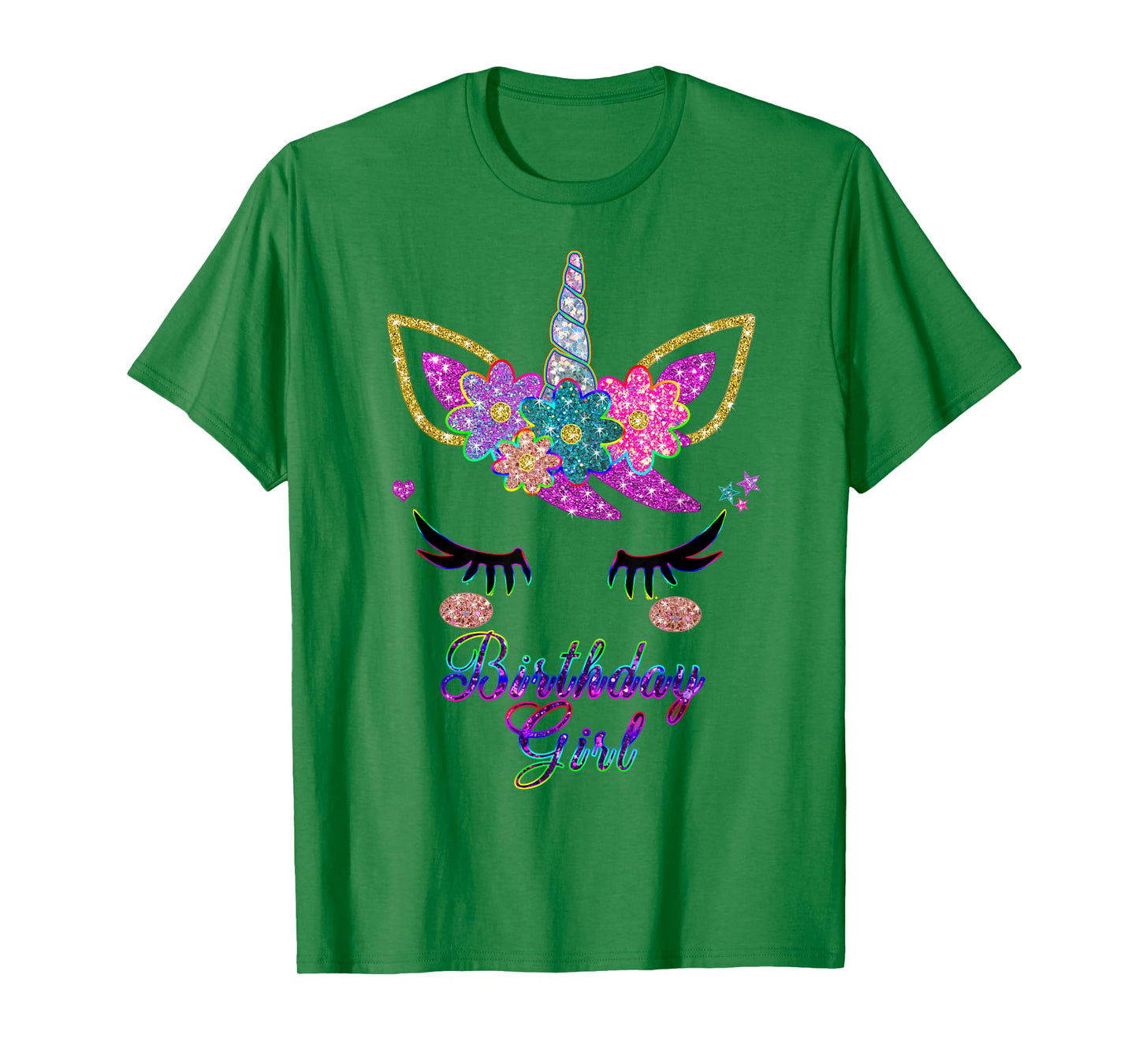 Rainbow Unicorn Birthday T-Shirt, Birthday Girl Outfit T-Shirt
