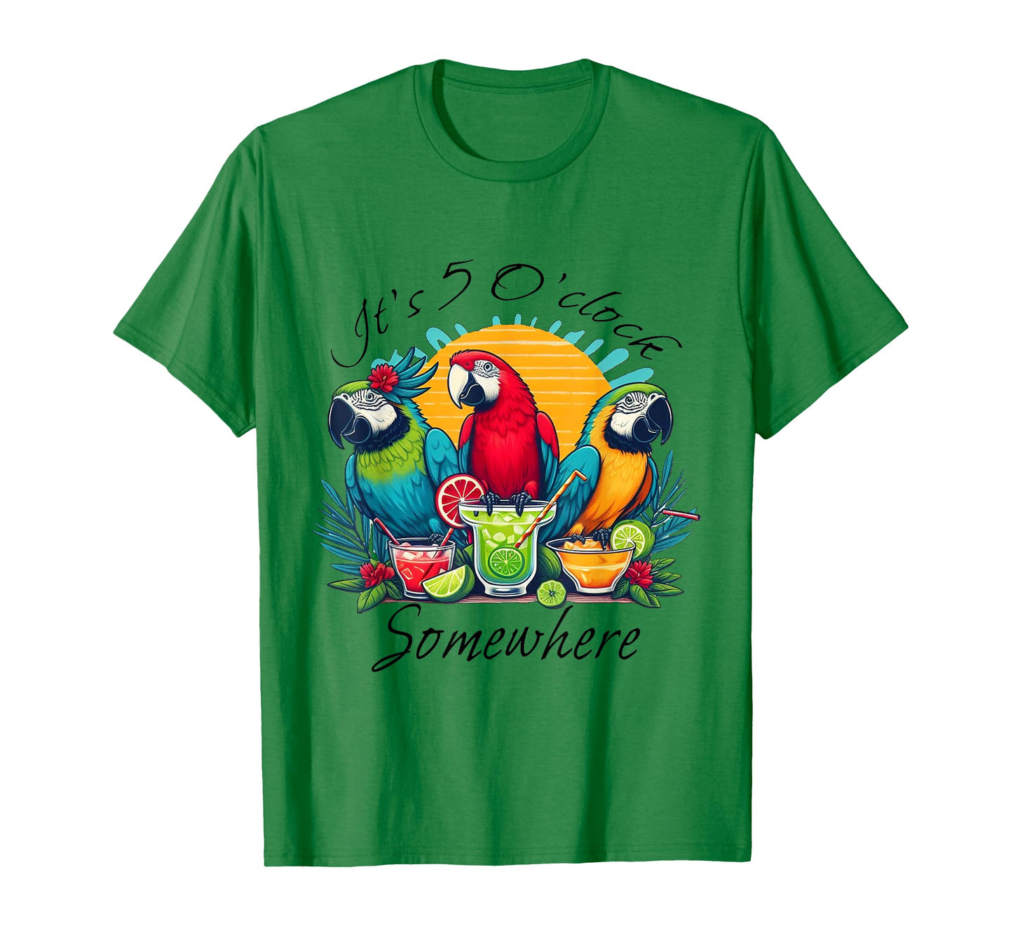 Parrots Drinking Margarita Shirt,It's 5 O'clock Somewhere T-Shirt