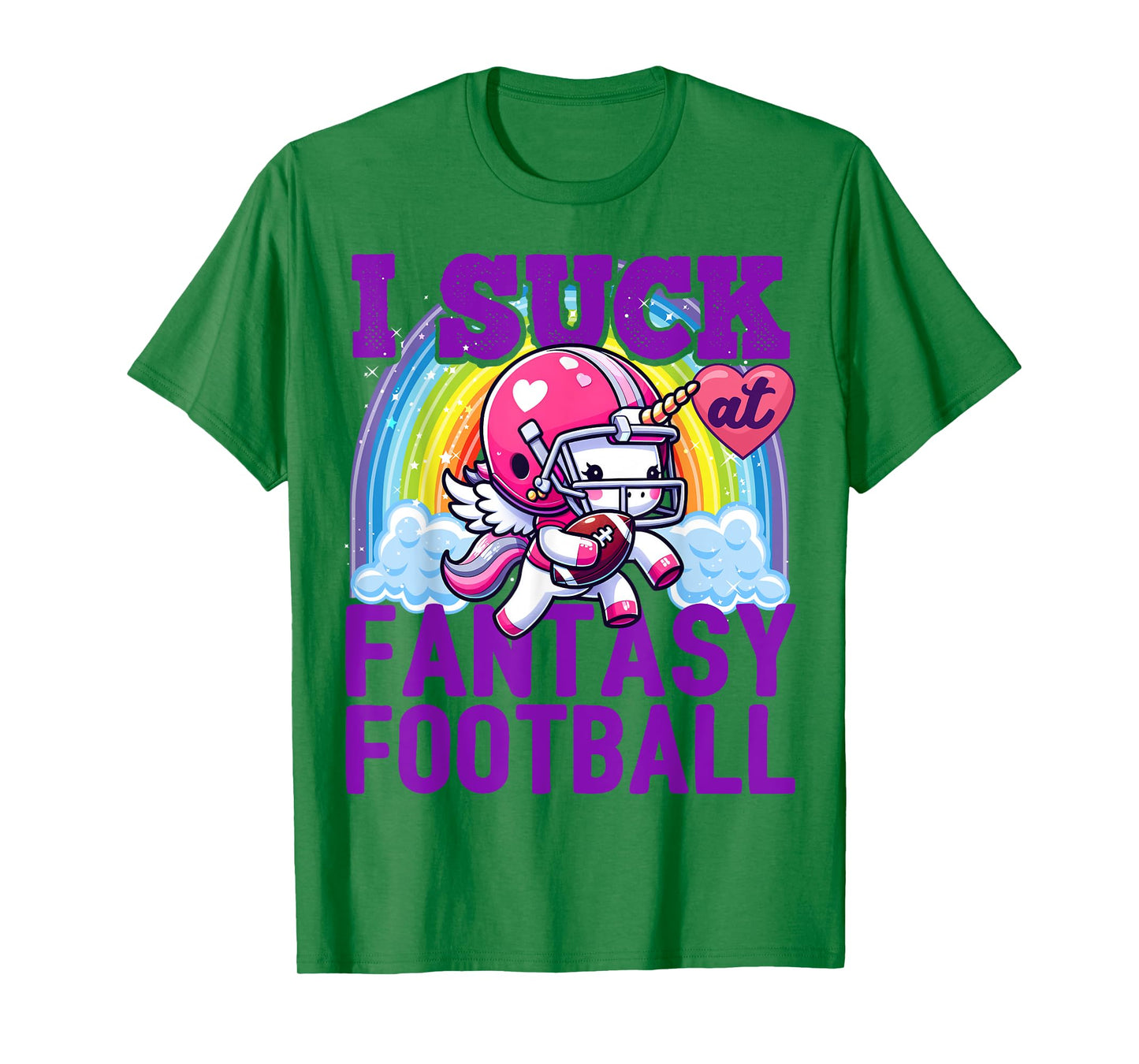I Suck at Fantasy Football Unicorn Rainbow Loser Men T-Shirt
