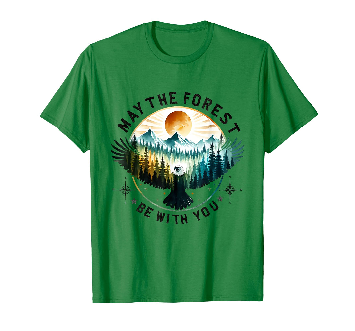 May The Forest Be With You Flying Eagle Sky Forest T-Shirt