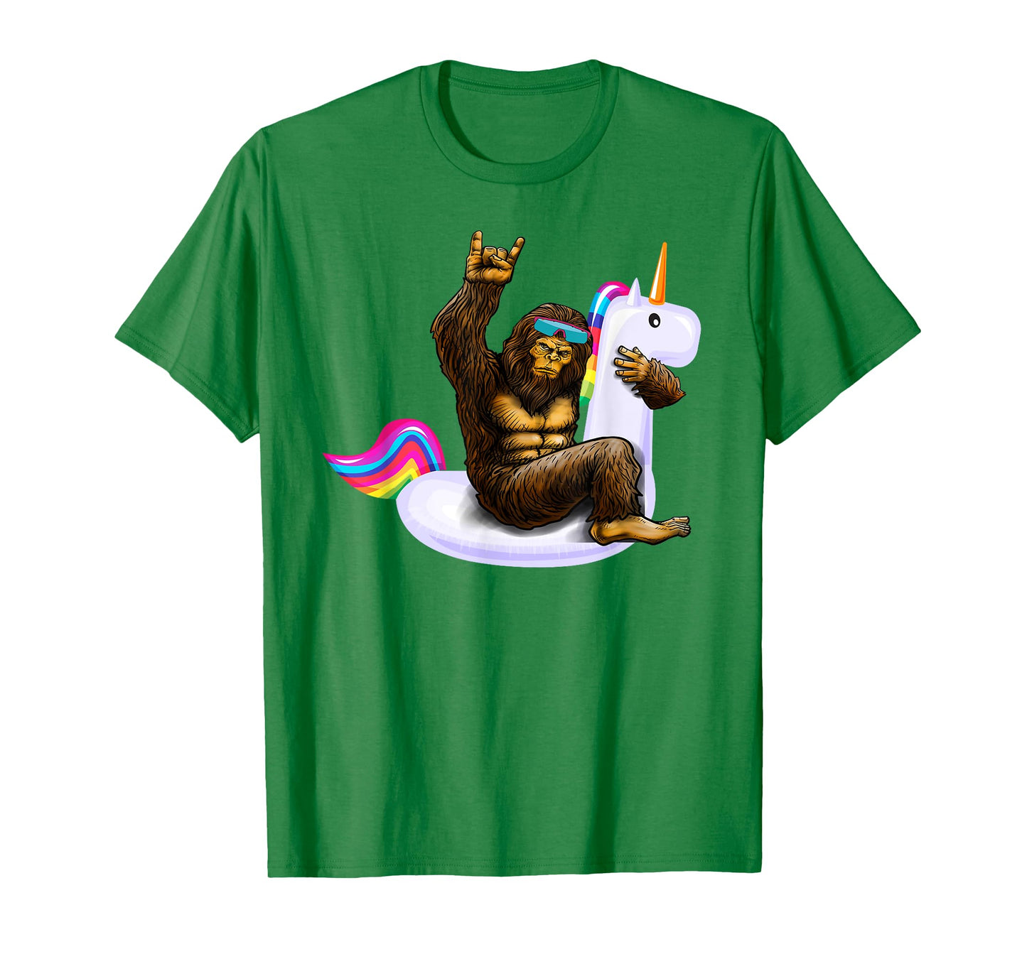Pool Party Unicorn Floaty Sasquatch Costume Bigfoot Float T-Shirt