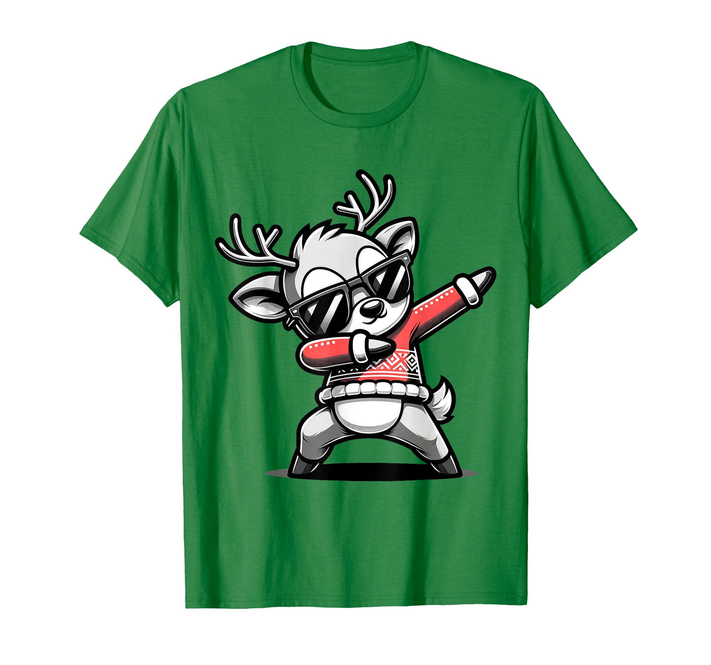Christmas Reindeer Boys Dabbing Reindeer Santa Xmas Funny T-Shirt