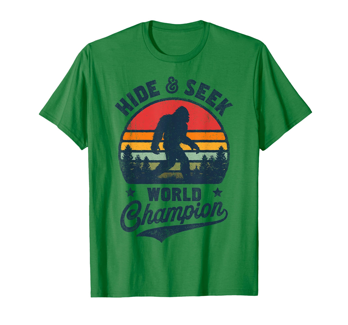 Bigfoot Hide And Seek World Champion Sasquatch Retro Vintage T-Shirt