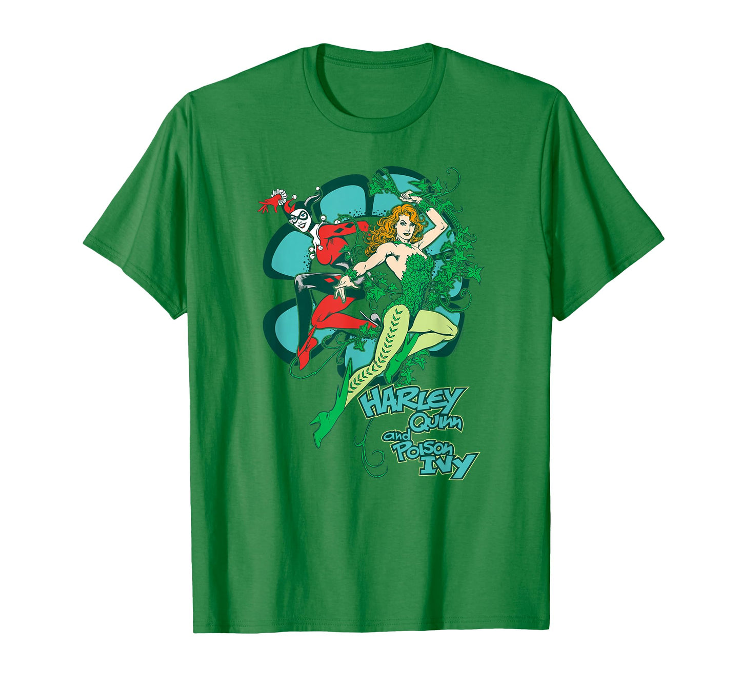 DC Comics Batman Harley and Ivy T-Shirt, Unisex-Adult, Green, Small