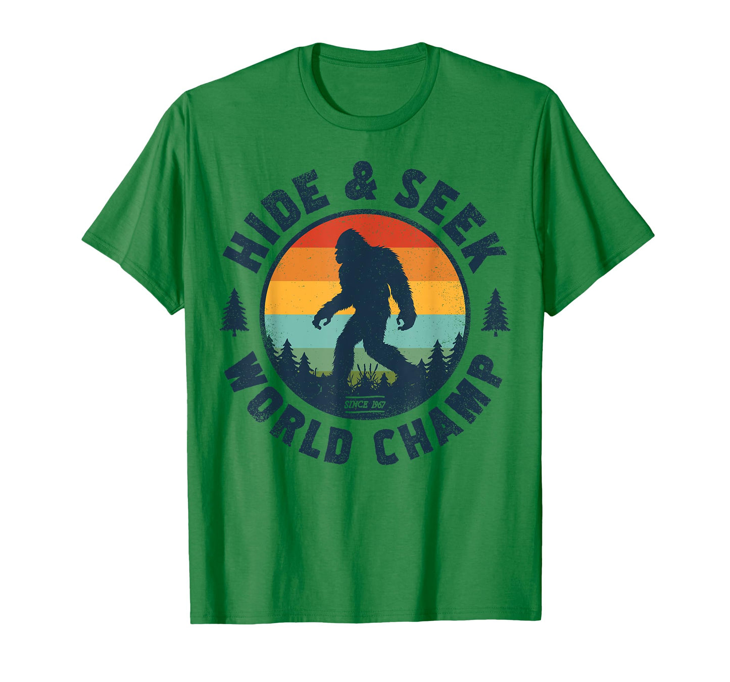 Bigfoot Hide And Seek World Champion Sasquatch Retro Vintage T-Shirt