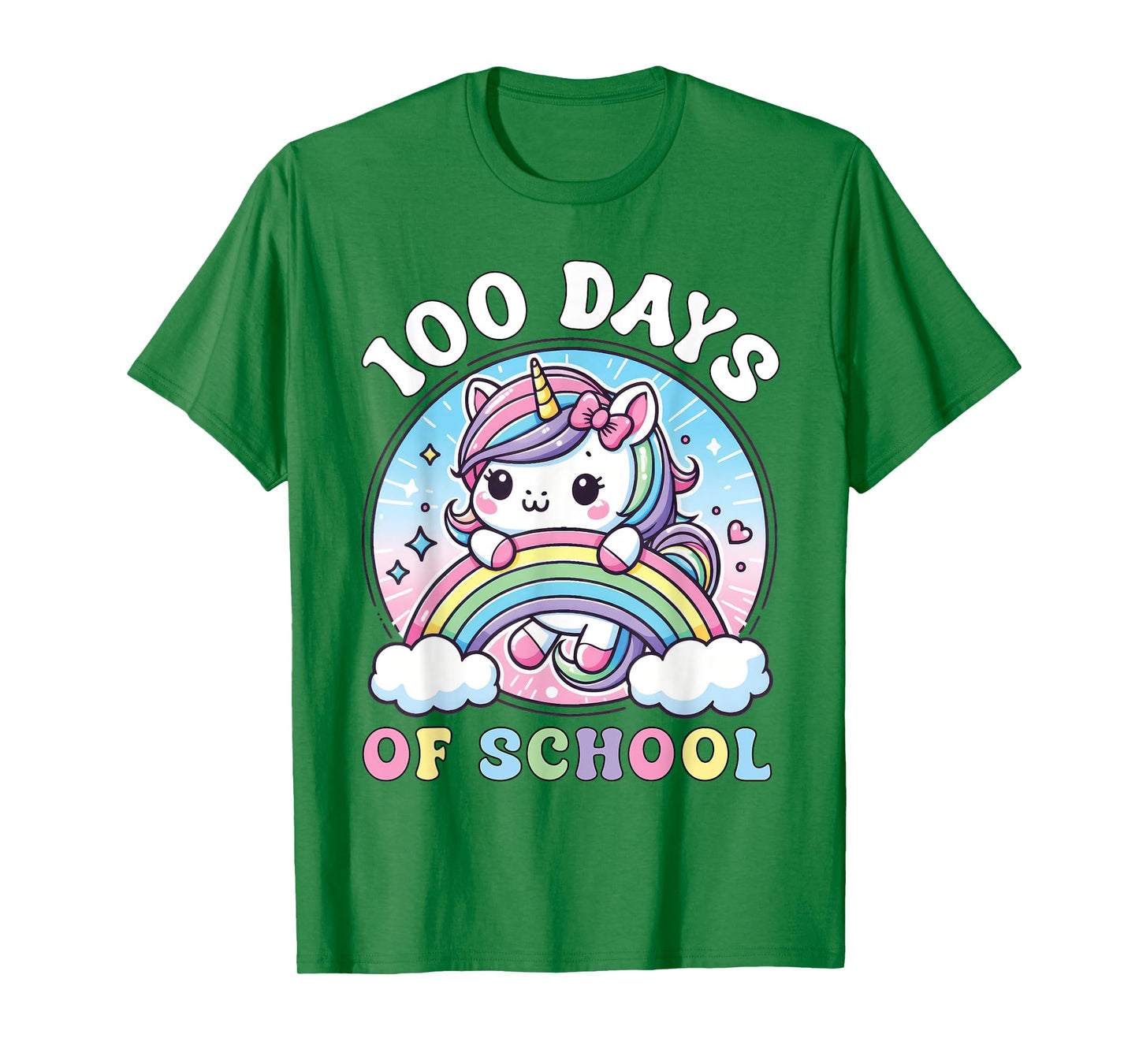 Cute 100 Days of School Girls Unicorn 100th Day School kids T-Shirt