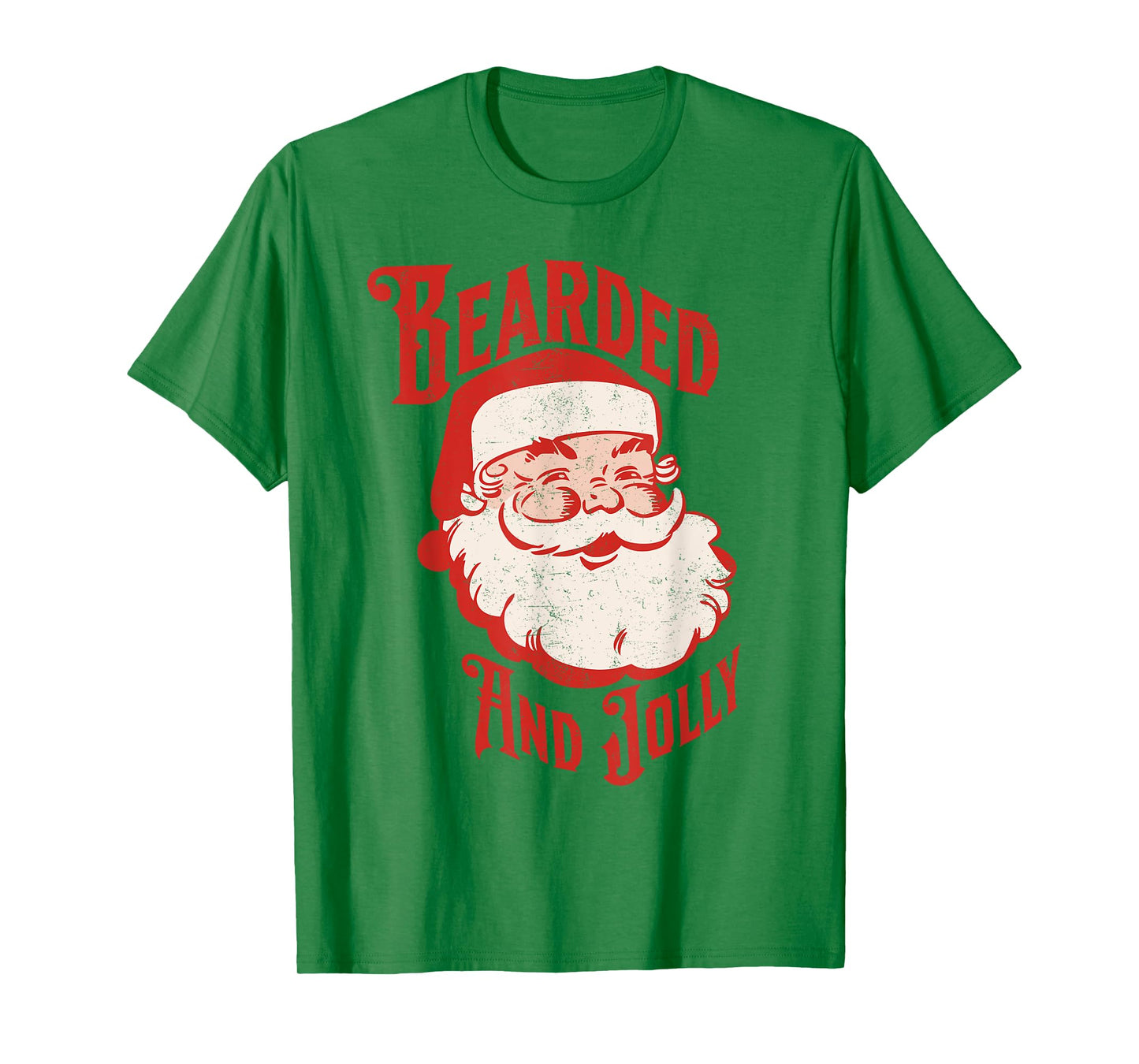 Bearded And Vintage Jolly Funny Santa Christmas Men Apparel T-Shirt