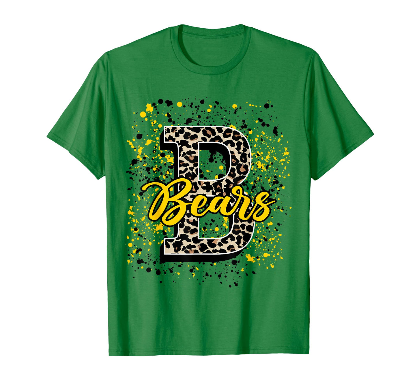 Bears Splatter Yellow Bear Pride School Spirit Mascot T-Shirt
