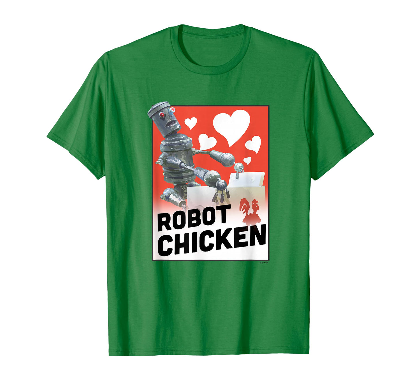 Robot Chicken Washing Machine Full Of Hearts Chest Poster T-Shirt