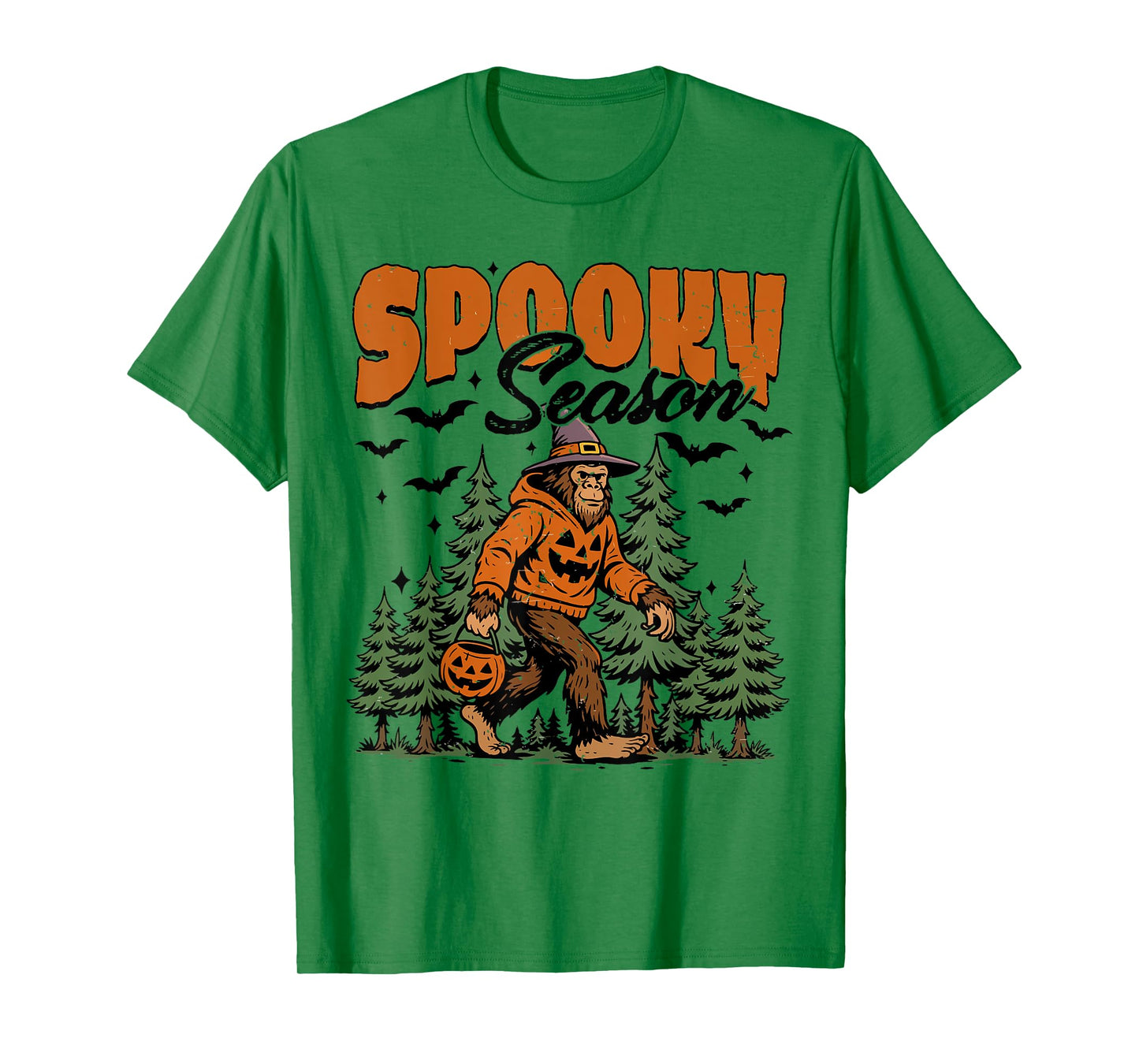 Spooky Season with Bigfoot Funny Sasquatch Halloween Autumn T-Shirt