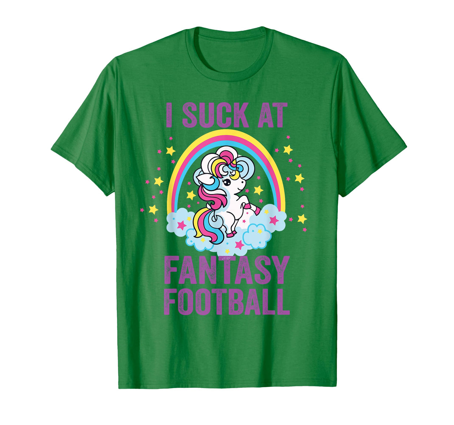 I Suck at Fantasy Football Punishment Unicorn Rainbow Loser T-Shirt