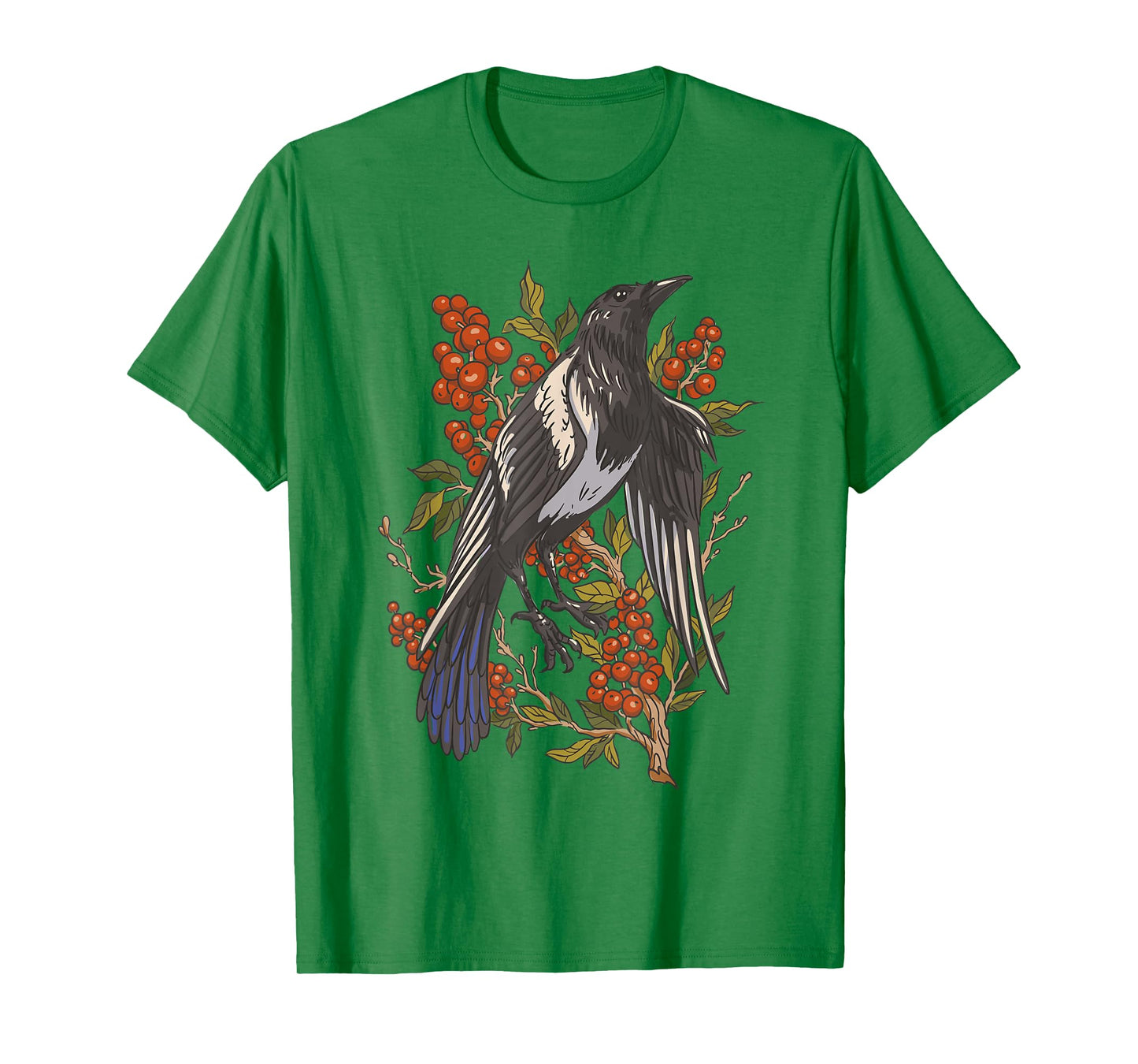 Fruits Cranberries Plant Bird Magpie T-Shirt