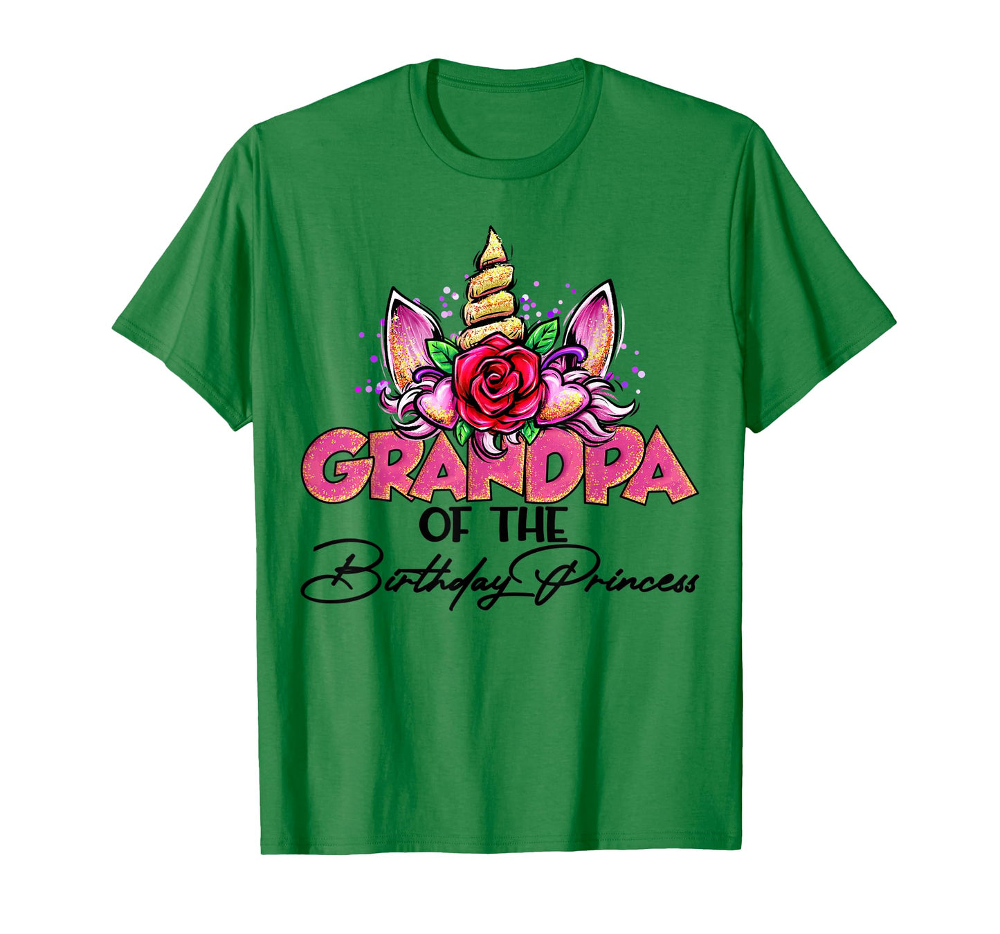 Grandpa of the Birthday Princess Unicorn Matching Family T-Shirt