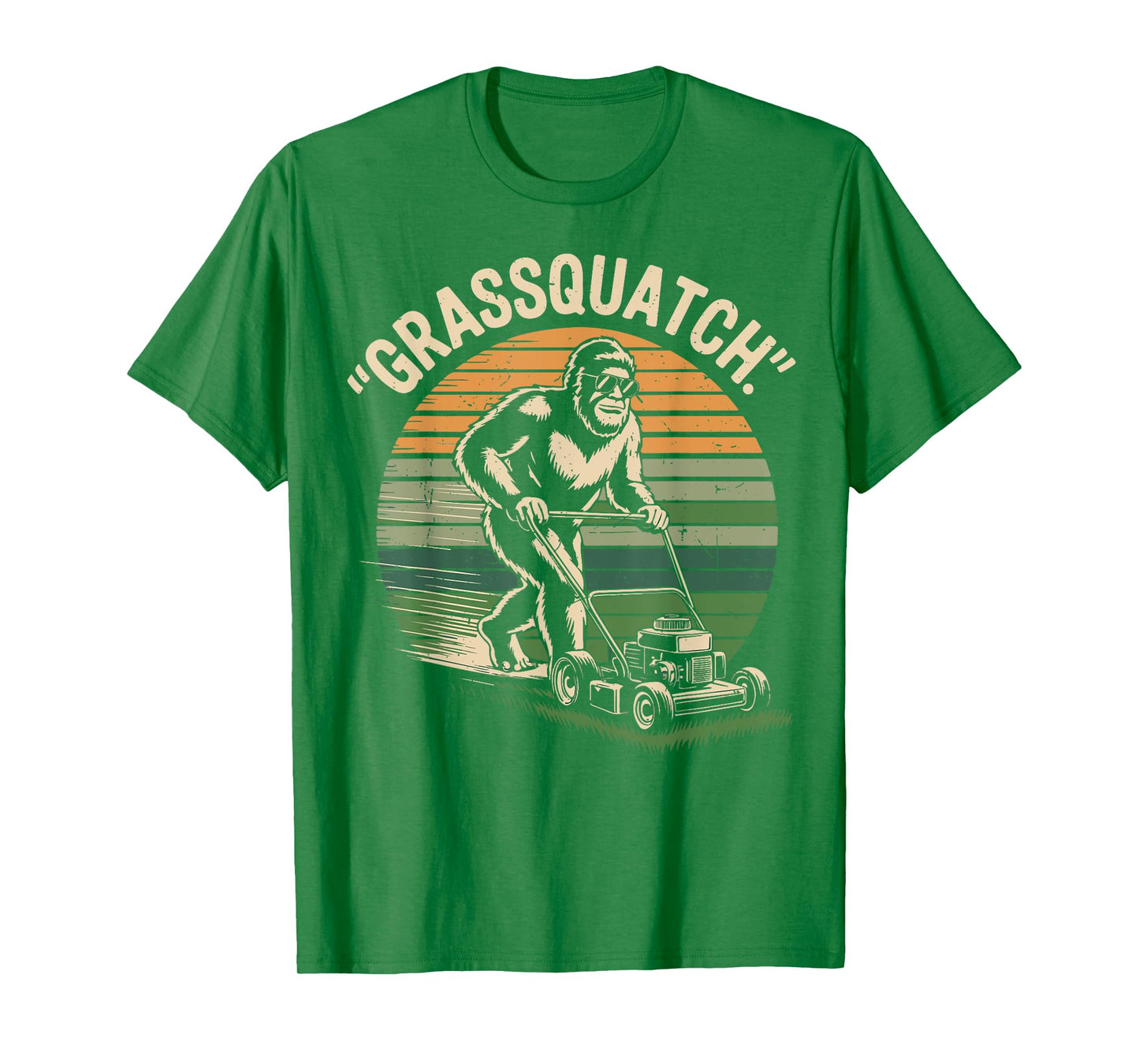 Grassquatch Bigfoot Lawn Mowing Funny Mower Dad Gift Garden T-Shirt