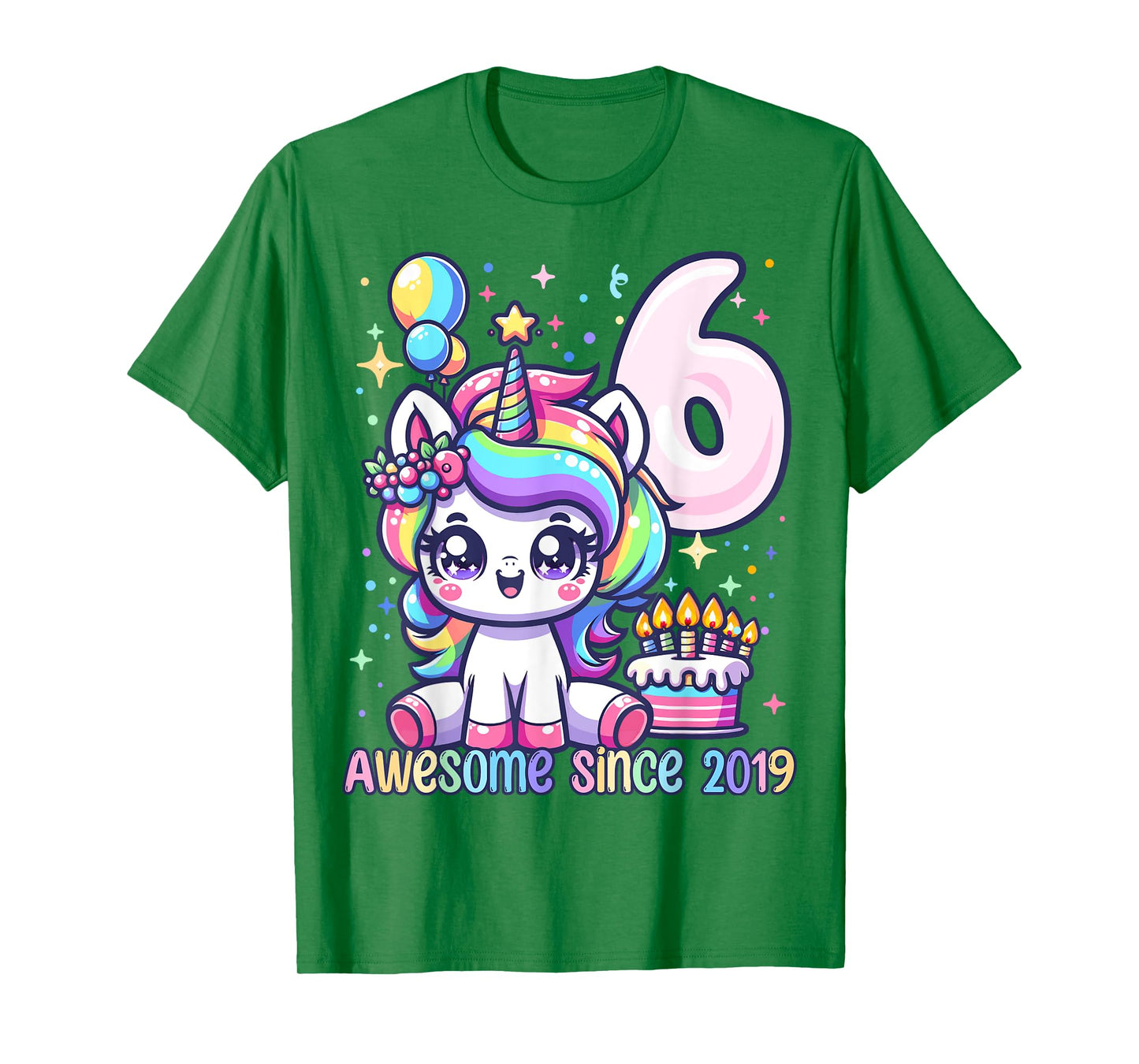Unicorn 6th Birthday 6 Year Old Unicorn Party Girls Outfit T-Shirt