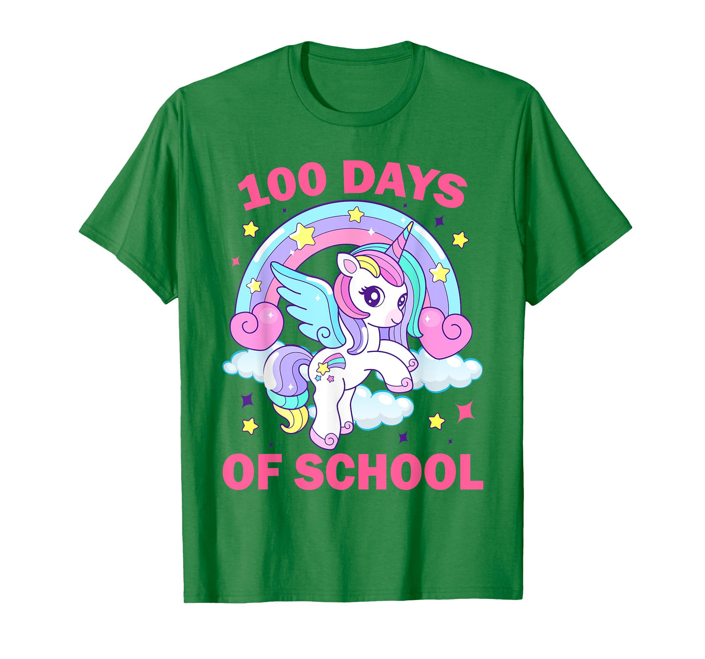 100 Days of School Rainbow Unicorn Girls 100th Day of School T-Shirt