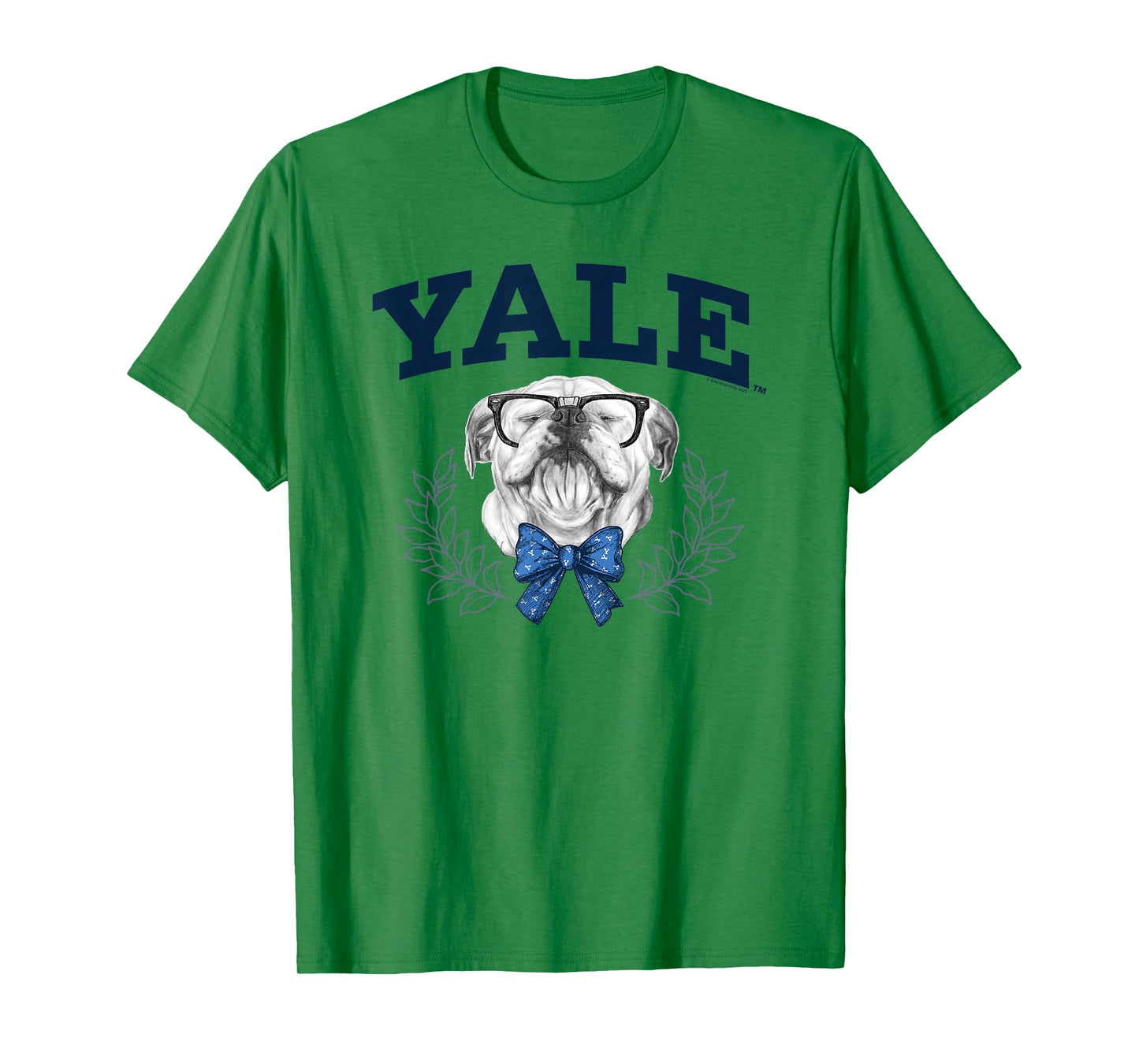 Yale University Bulldog Handsome Dan with Glasses and Bow T-Shirt