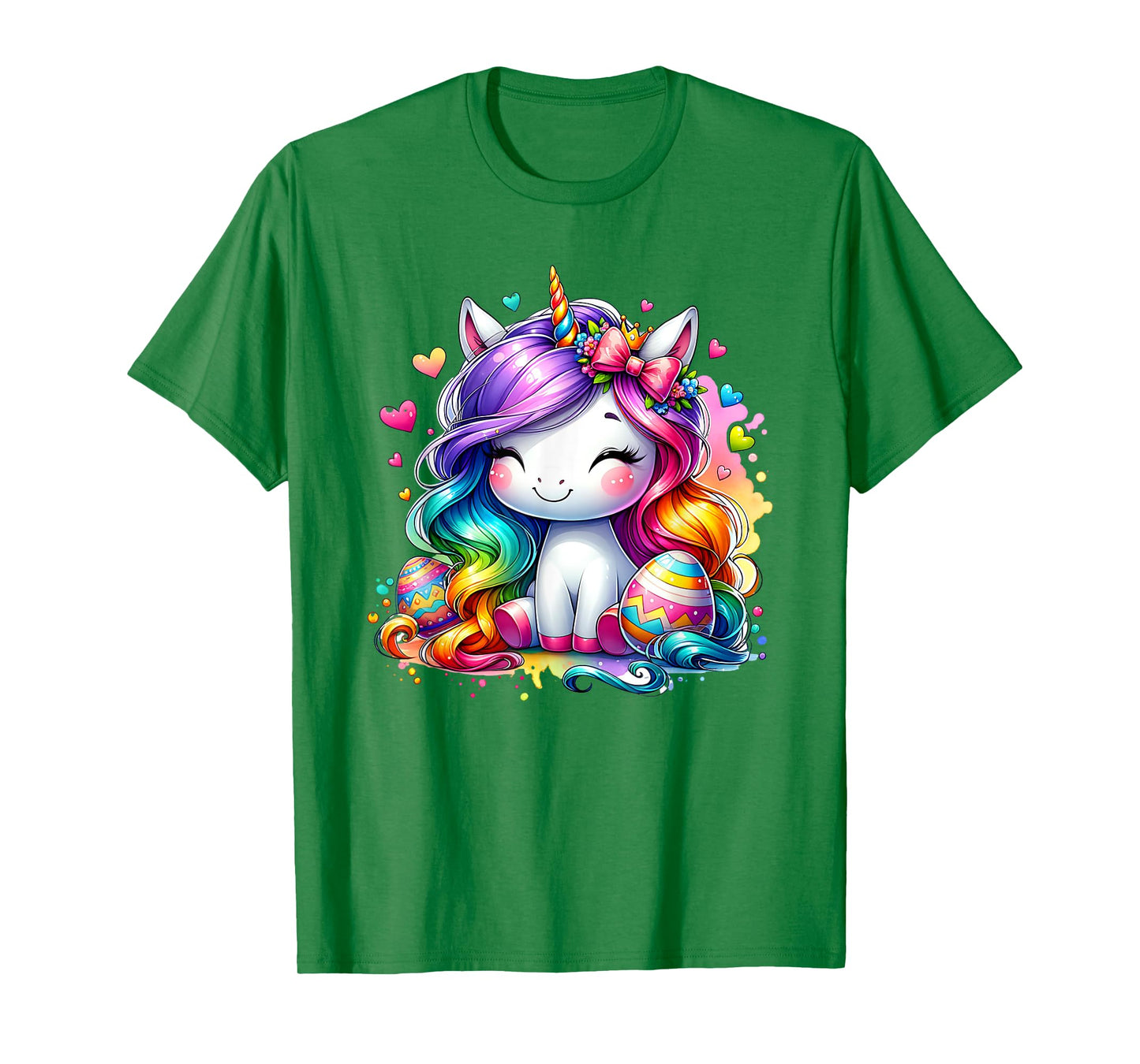 Cute Unicorn Easter Shirt Girls Kids Easter Eggs Easter T-Shirt