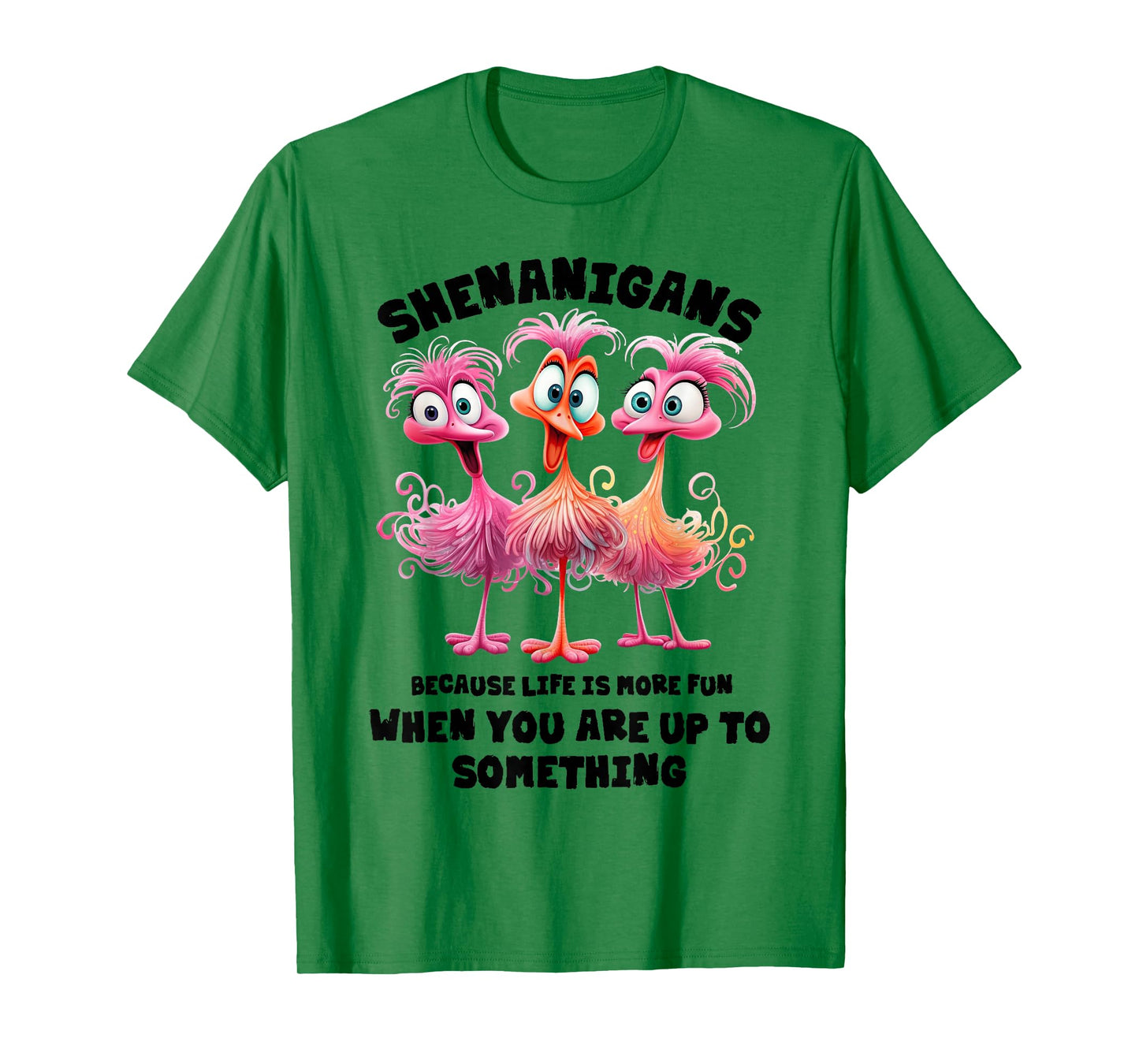 Funny Flamingo Shenanigans Because Life Is More Fun Kids T-Shirt