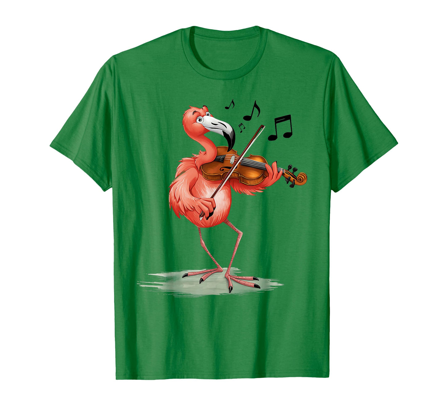 Funny Musician Violinist Cute Flamingo Playing Violin T-Shirt