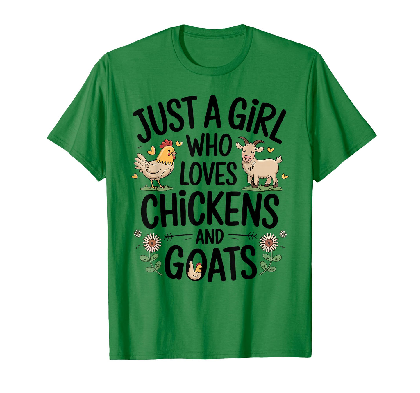 Just A Girl Who Loves Chicken And Goats Farming Farmer Women T-Shirt