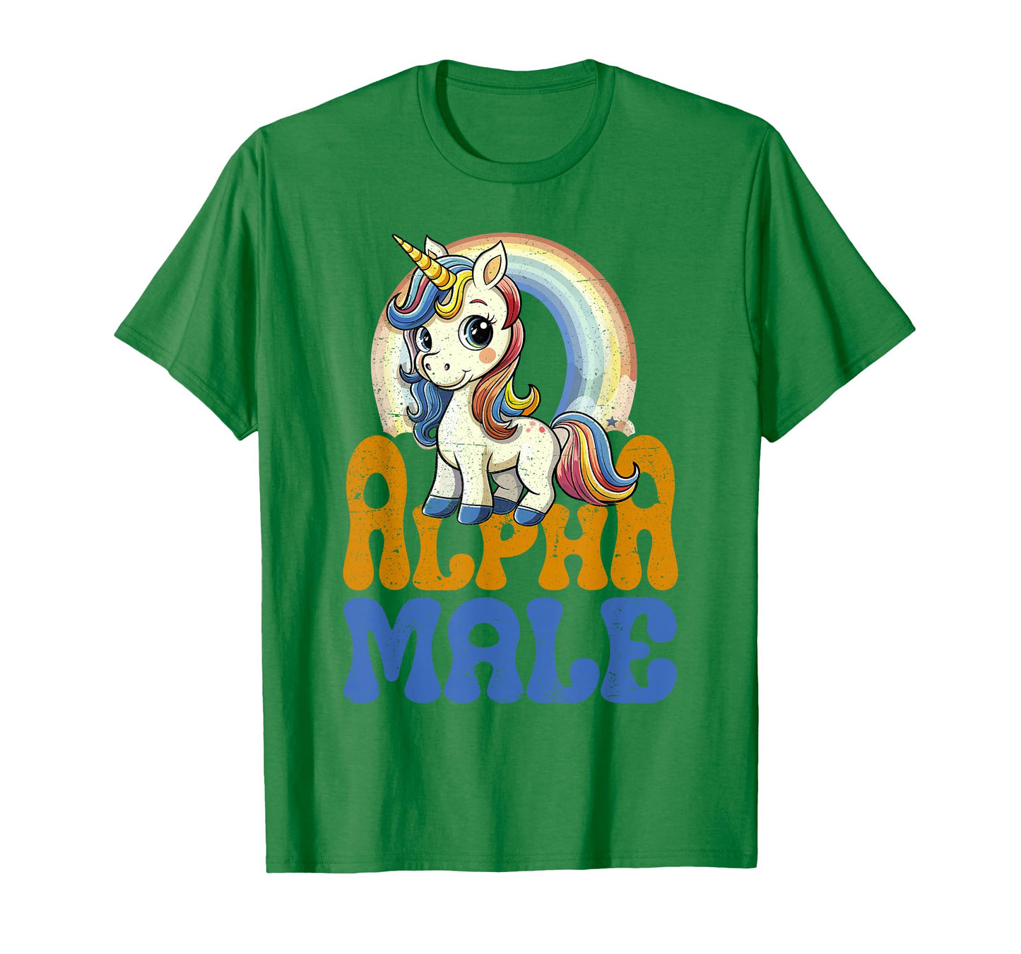 Alpha Male Unicorn Funny Sarcastic Ironic Weird Y2K Humor T-Shirt