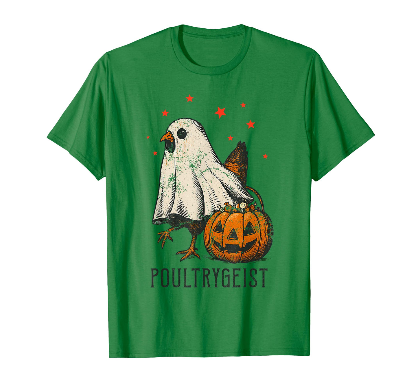 Poultrygeist Funny Halloween Chicken Ghost Costume Pumpkin T-Shirt