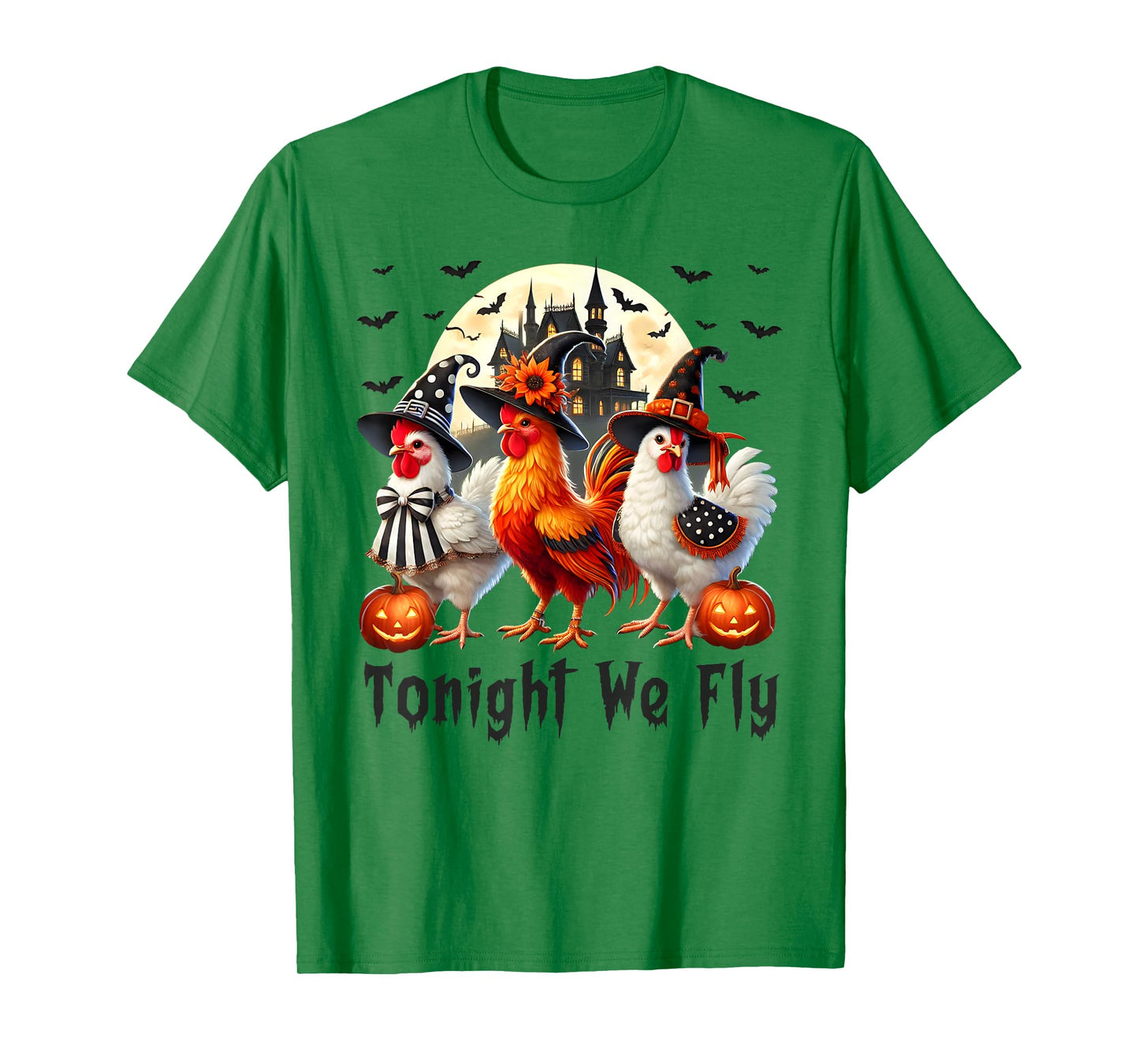 Tonight We Fly Chicken Farm Animal Lover Halloween T-Shirt