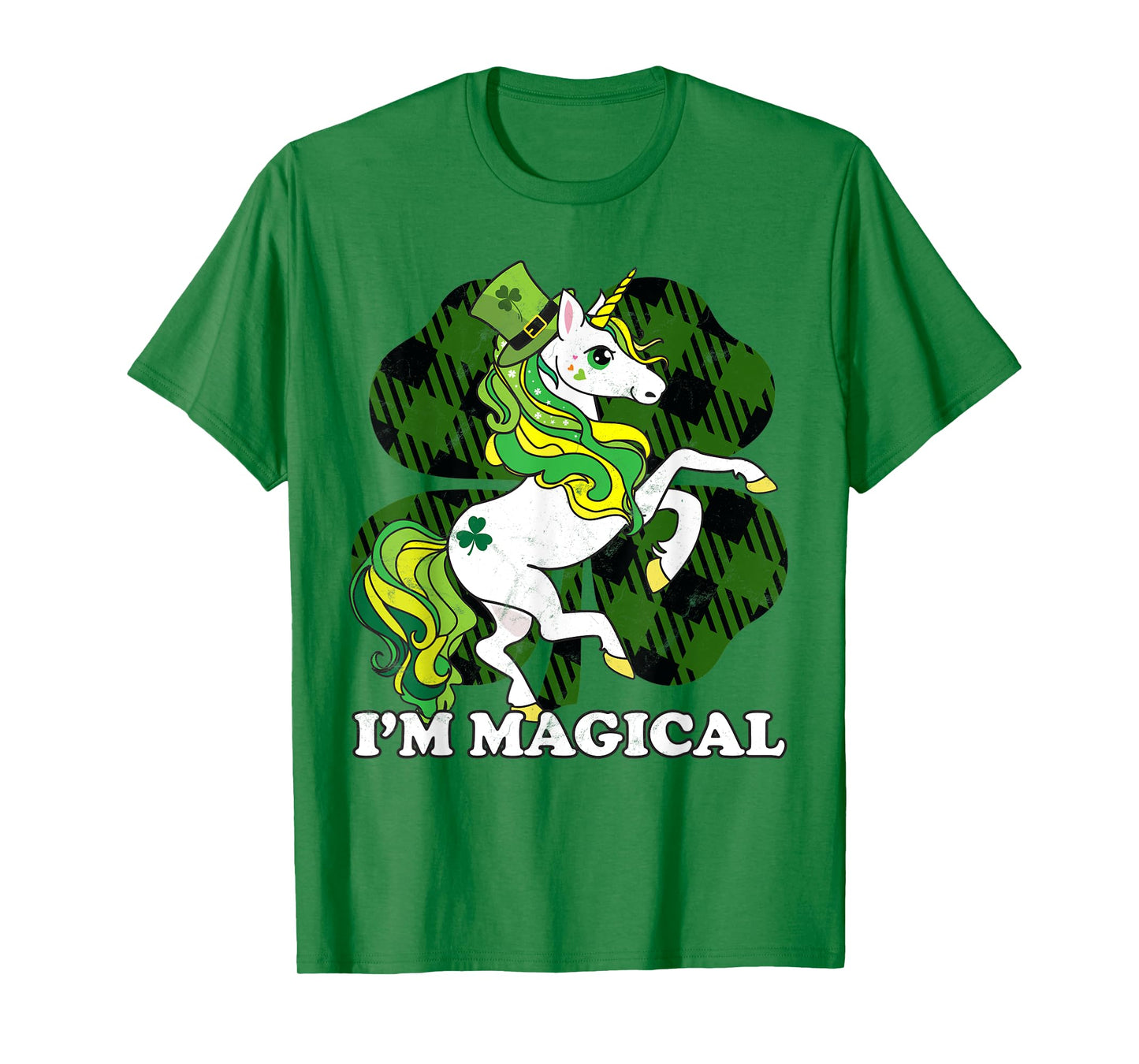 Unicorn Plaid St Patricks Day Magical Lepricorn Girl Women T-Shirt