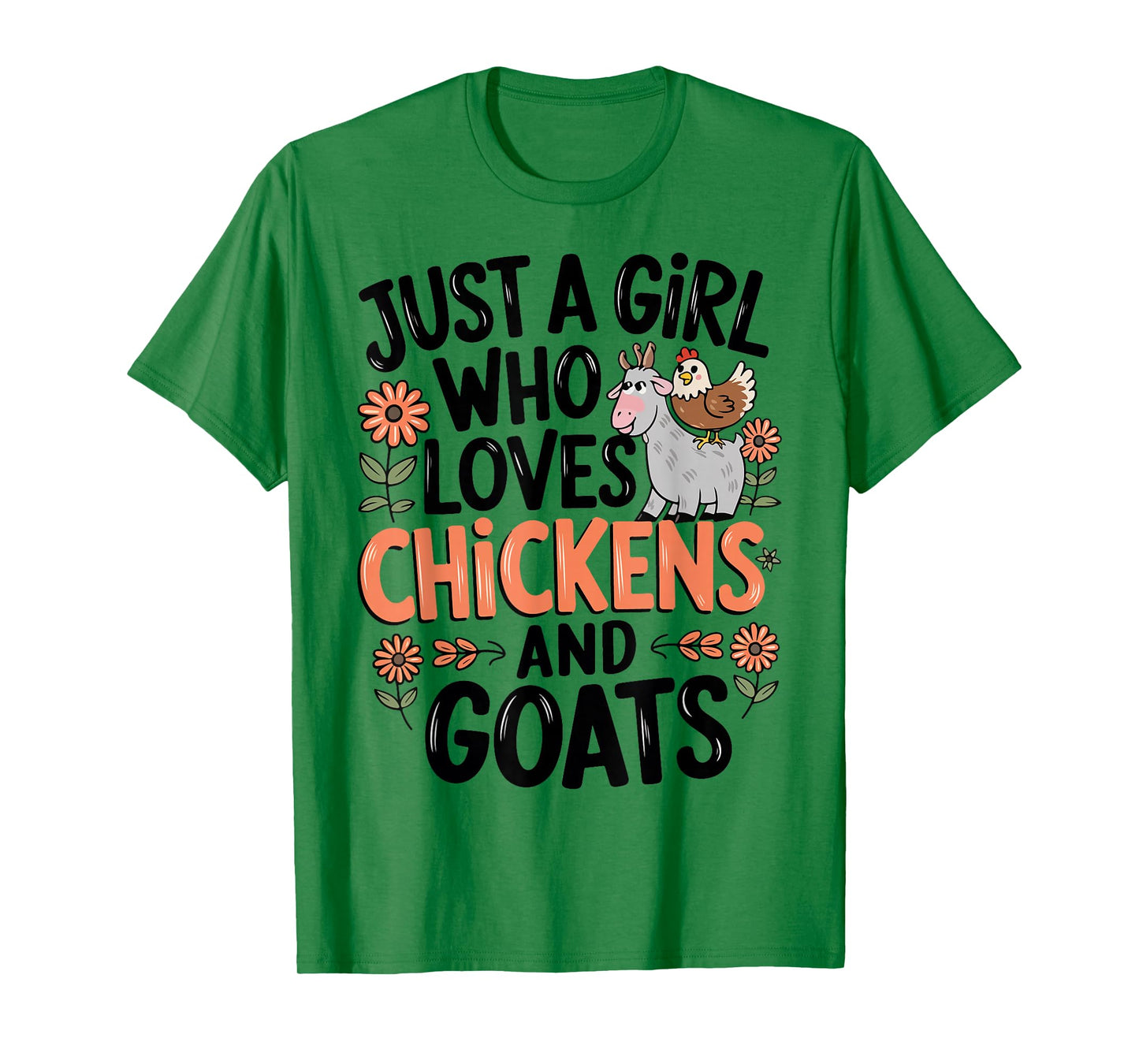 Just A Girl Who Loves Chicken And Goats Farming Farmer Women T-Shirt